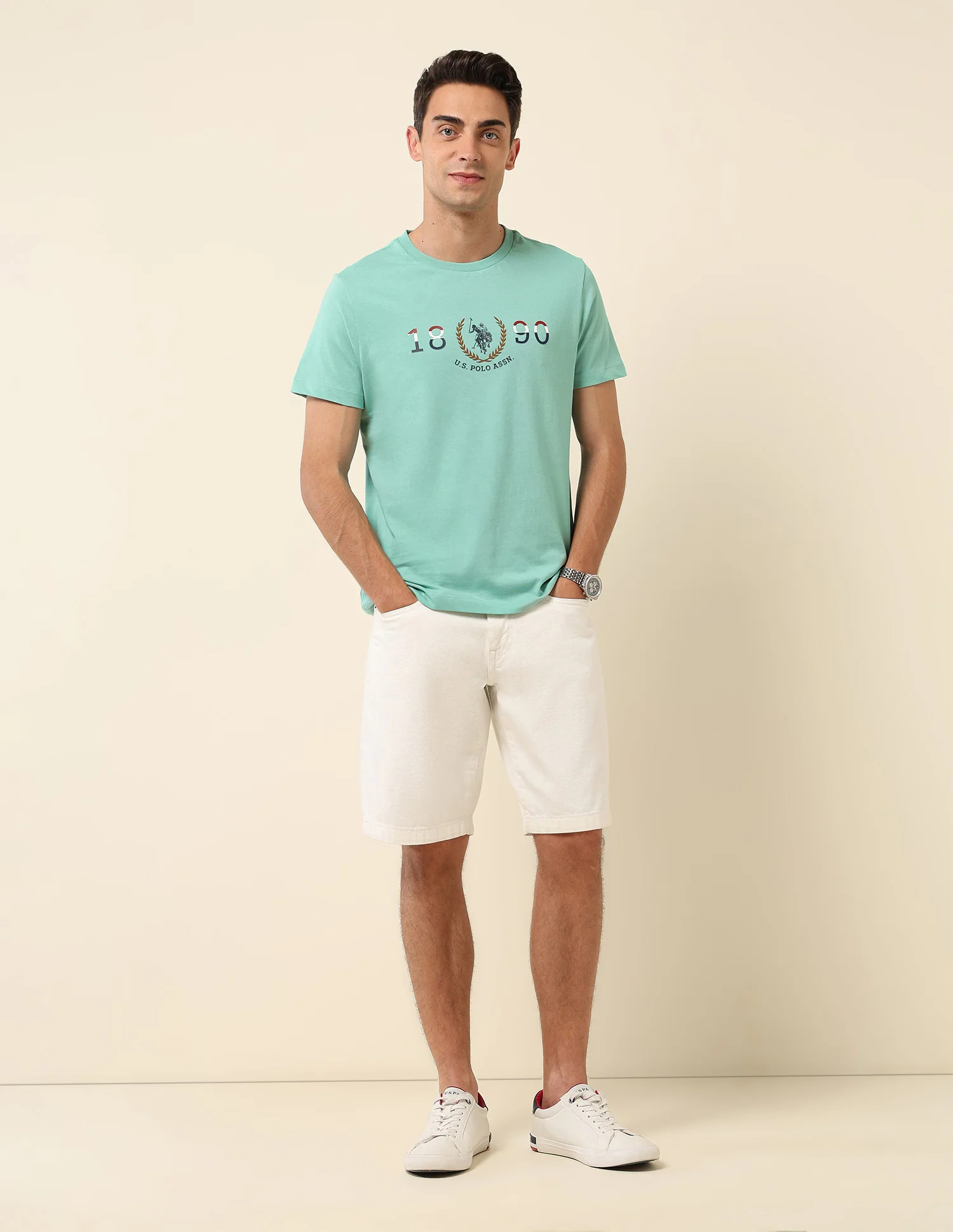 Brand Embossed Slim Fit T- Shirt - Image 3