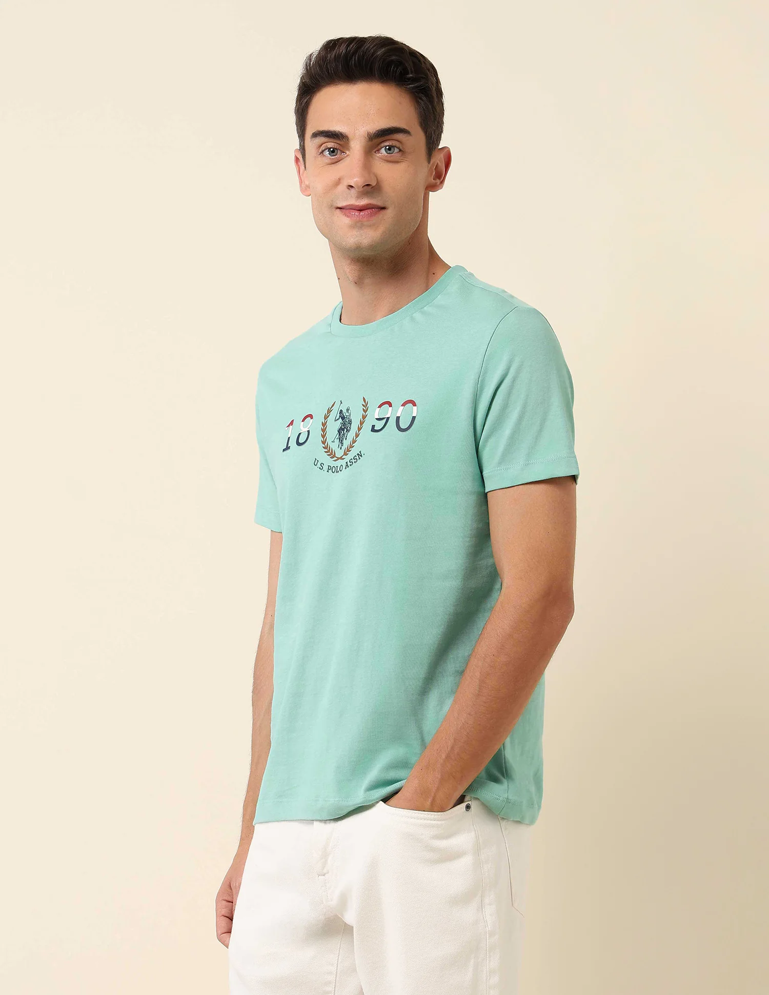 Brand Embossed Slim Fit T- Shirt - Image 4