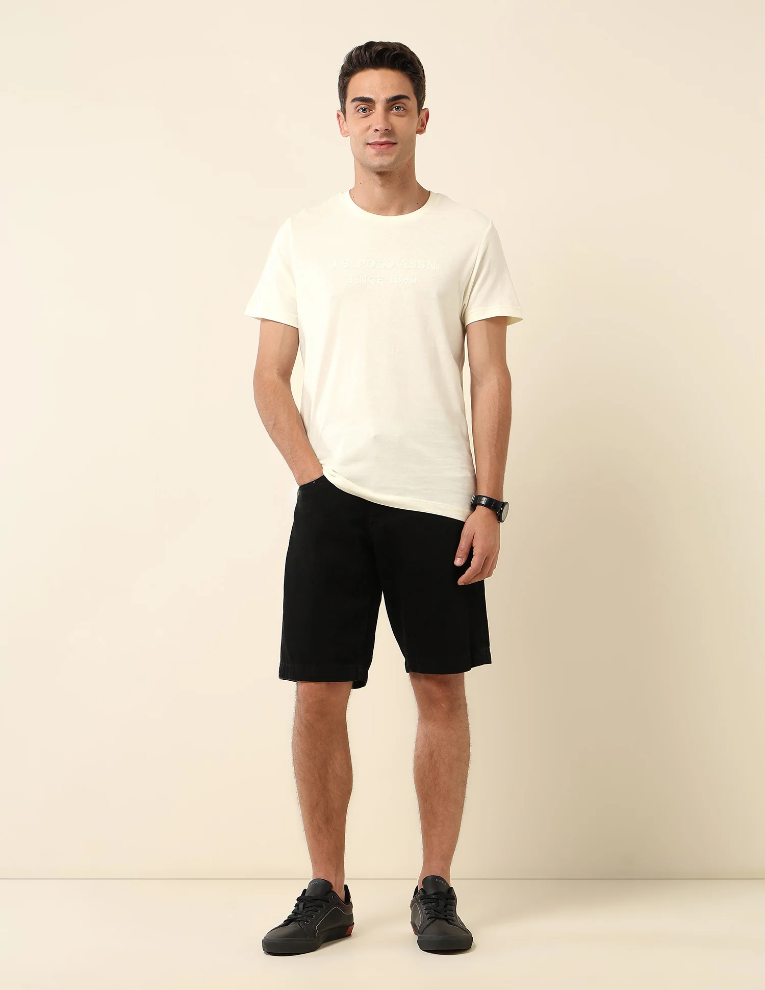 Brand Embossed Slim Fit T- Shirt - Image 3