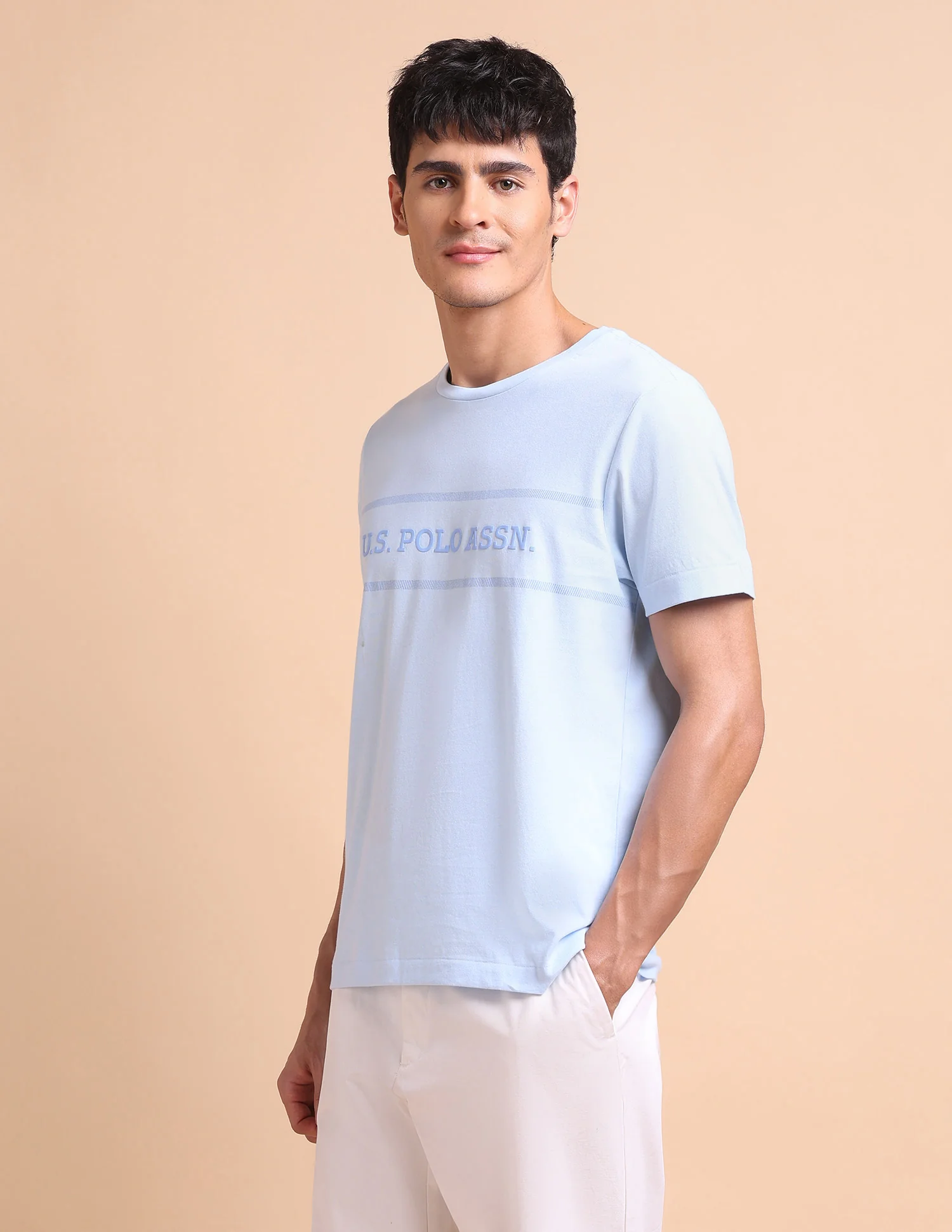 Brand Embossed Slim Fit T-Shirt - Image 4