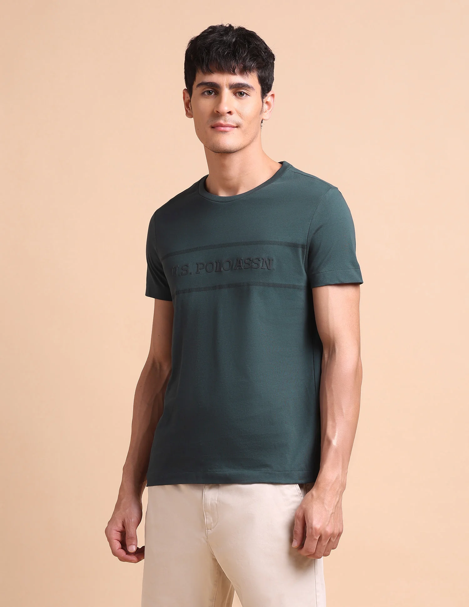 Brand Embossed Slim Fit T-Shirt - Image 4