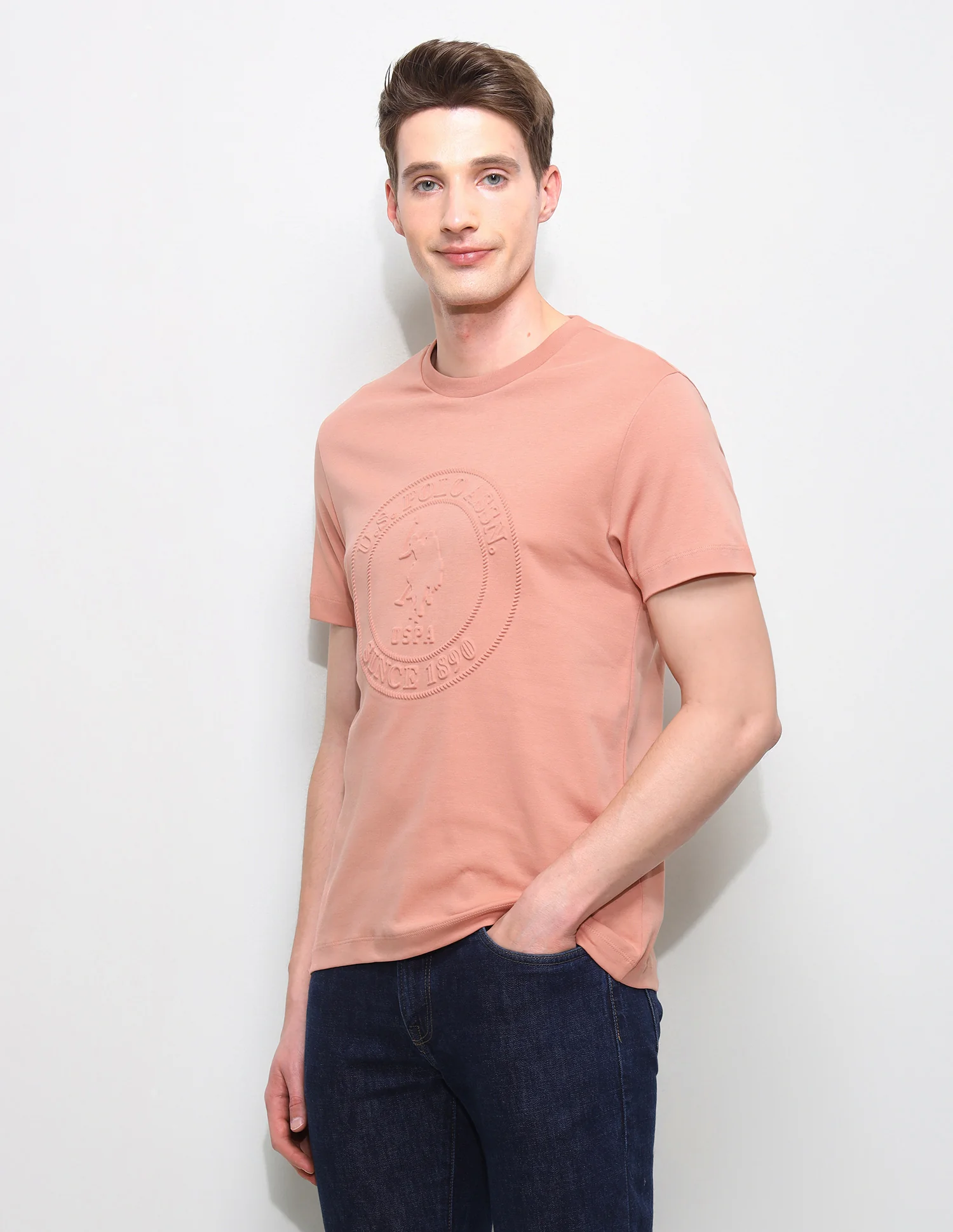 Brand Embossed Slim Fit T-Shirt - Image 4