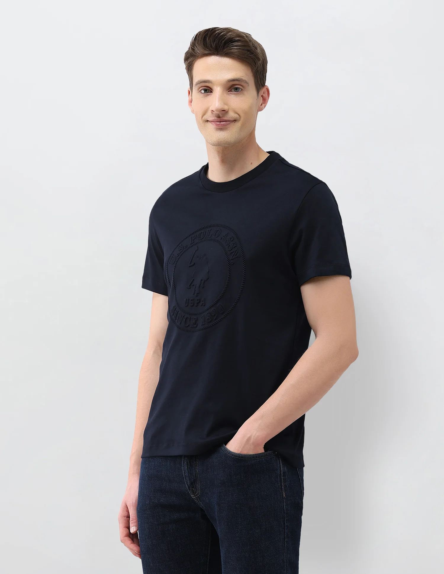 Brand Embossed Slim Fit T-Shirt - Image 4