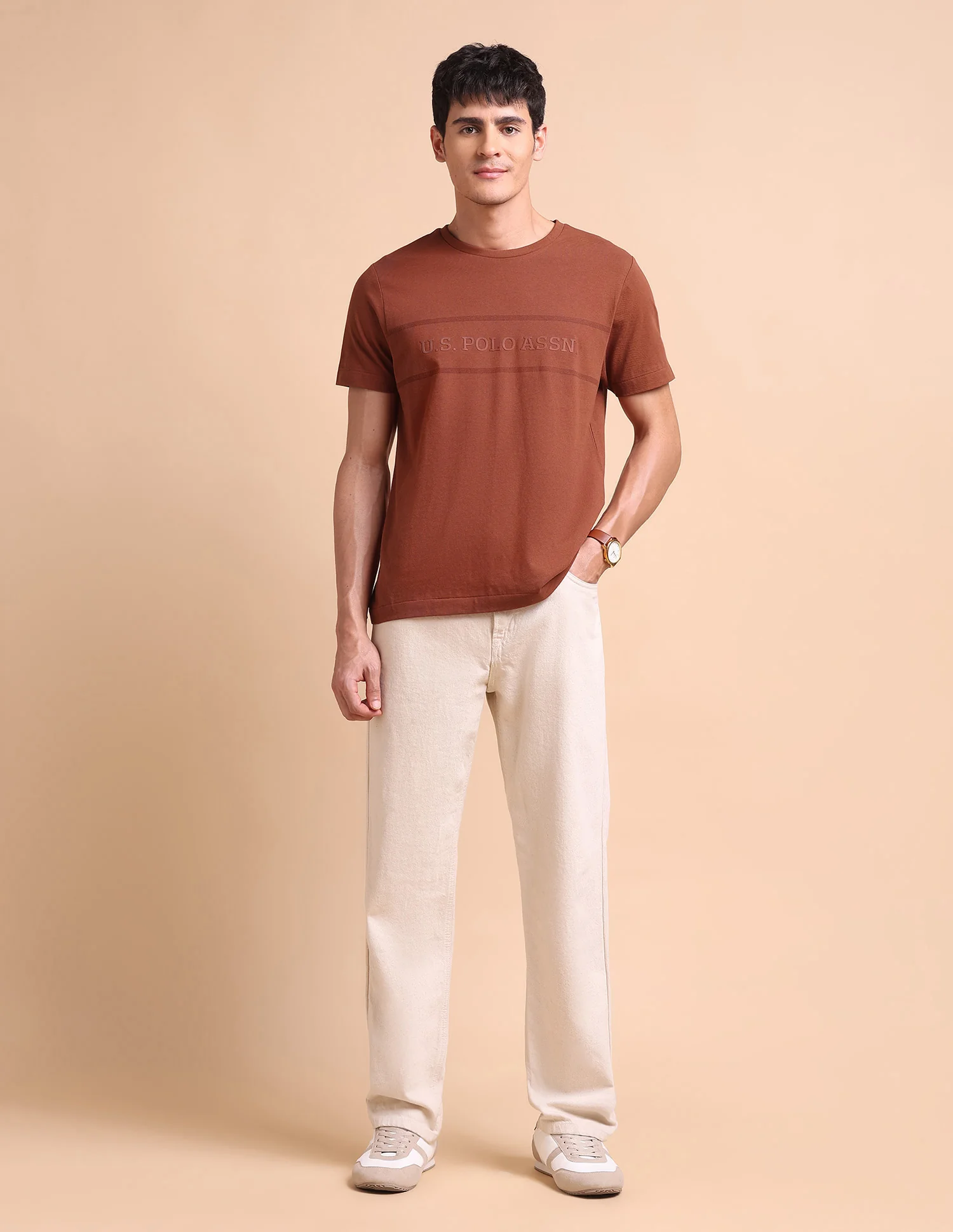 Brand Embossed Slim Fit T-Shirt - Image 3