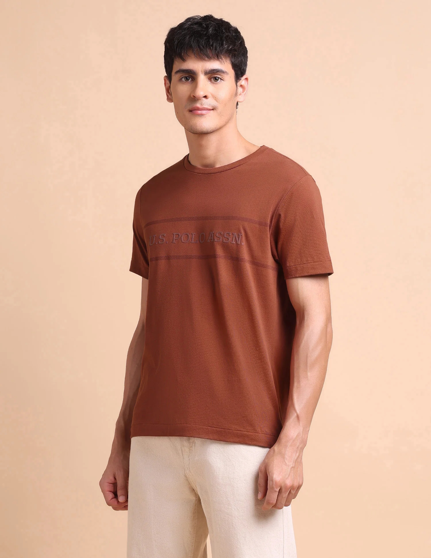 Brand Embossed Slim Fit T-Shirt - Image 4