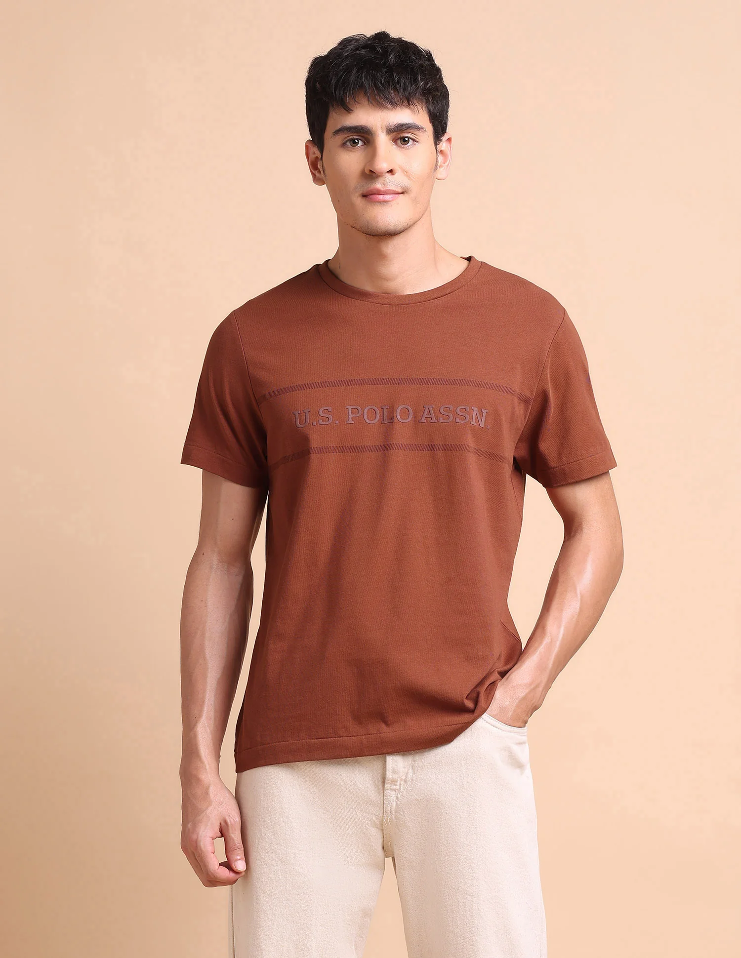Brand Embossed Slim Fit T-Shirt - Image 5