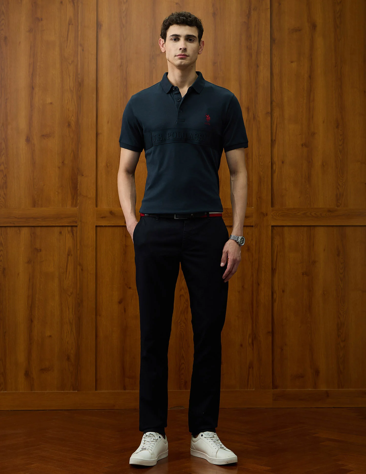 Brand Embossed Varsity Theatre Polo Shirt - Image 3