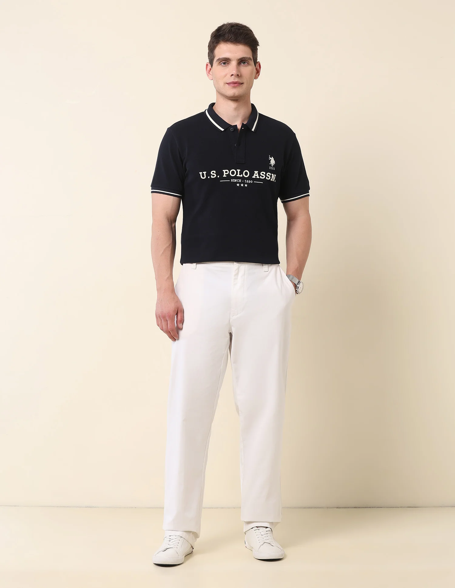 Brand Embroidered Gold Cup Polo Shirt - Image 3