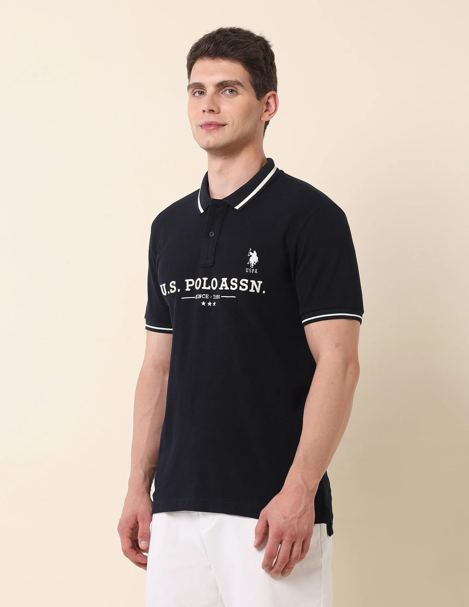 Brand Embroidered Gold Cup Polo Shirt - Image 4
