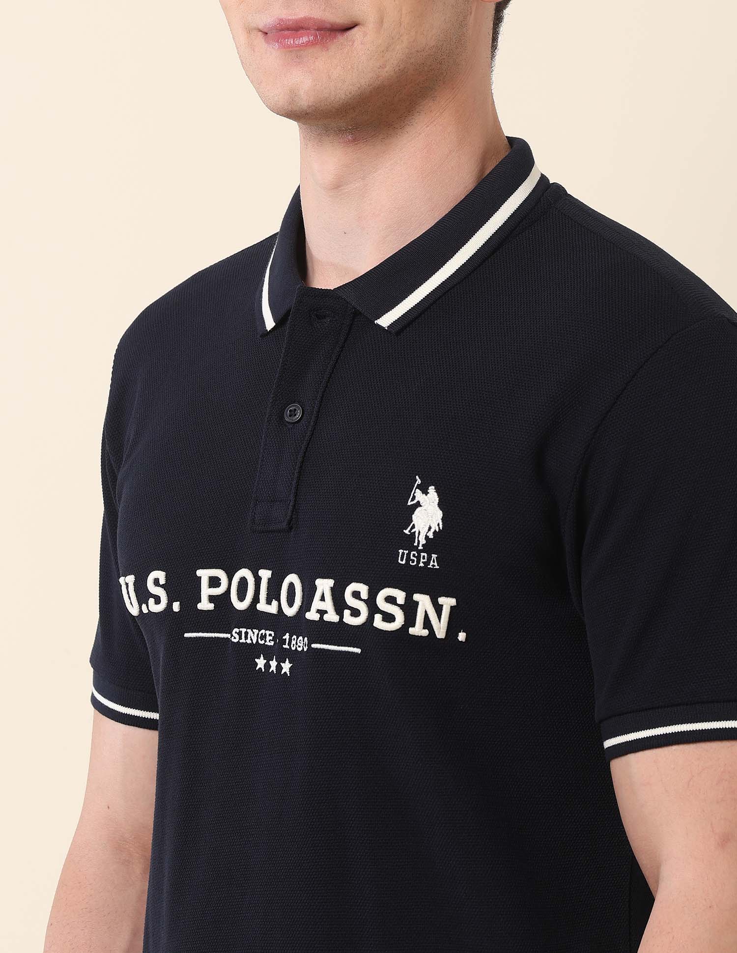 Brand Embroidered Gold Cup Polo Shirt - Image 7
