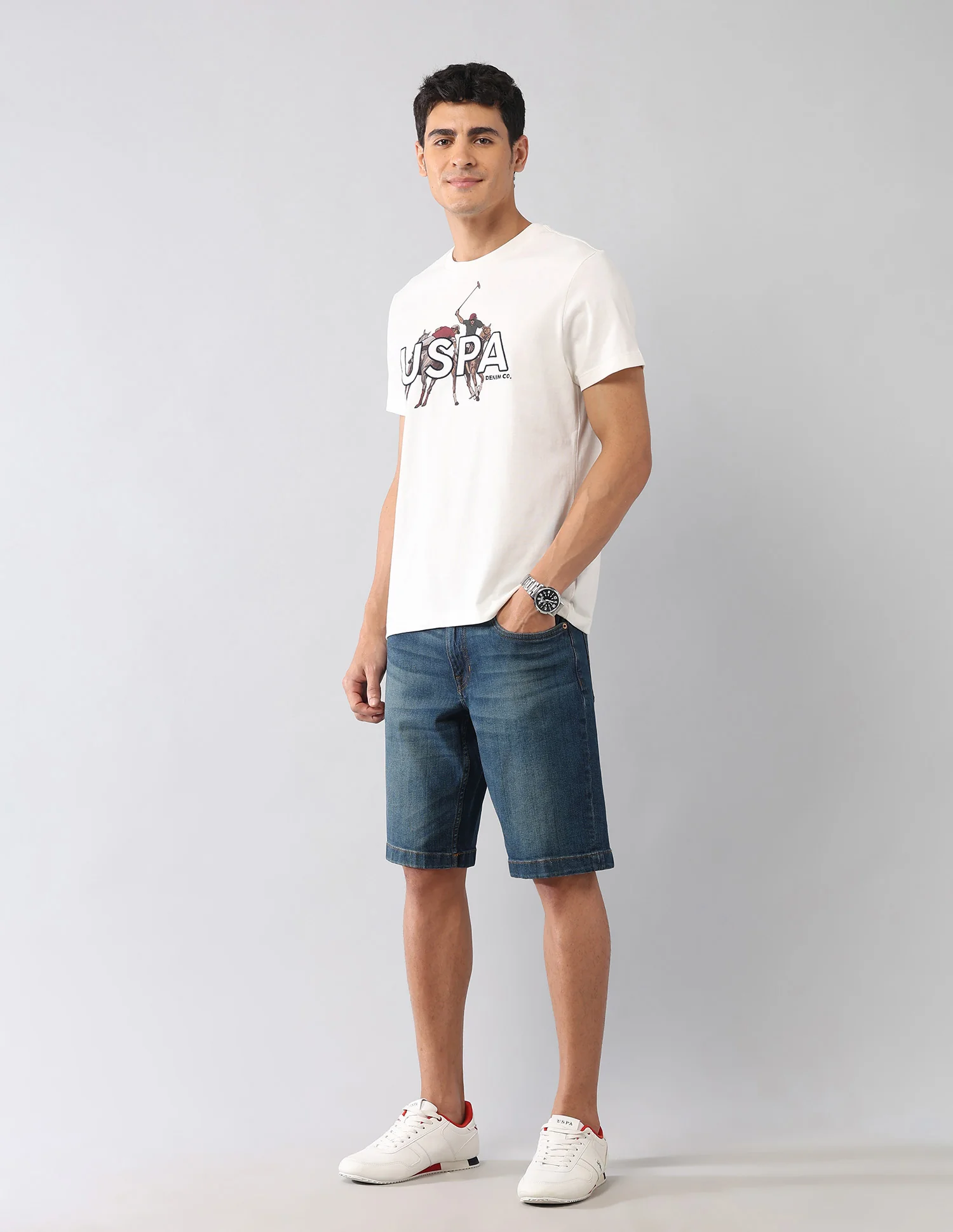 Brand Embroidered Muscle Fit Colligiate T-Shirt - Image 3