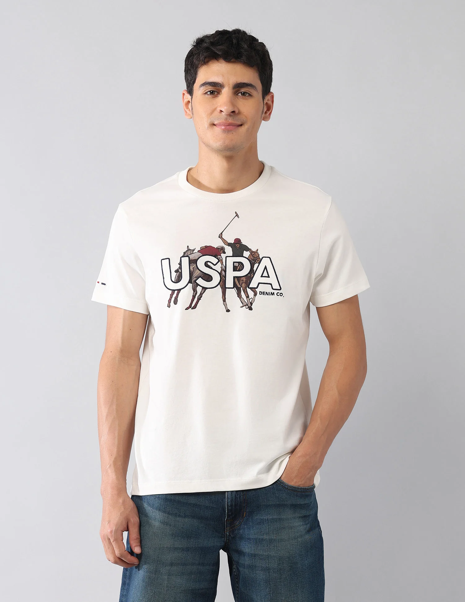Brand Embroidered Muscle Fit Colligiate T-Shirt - Image 6