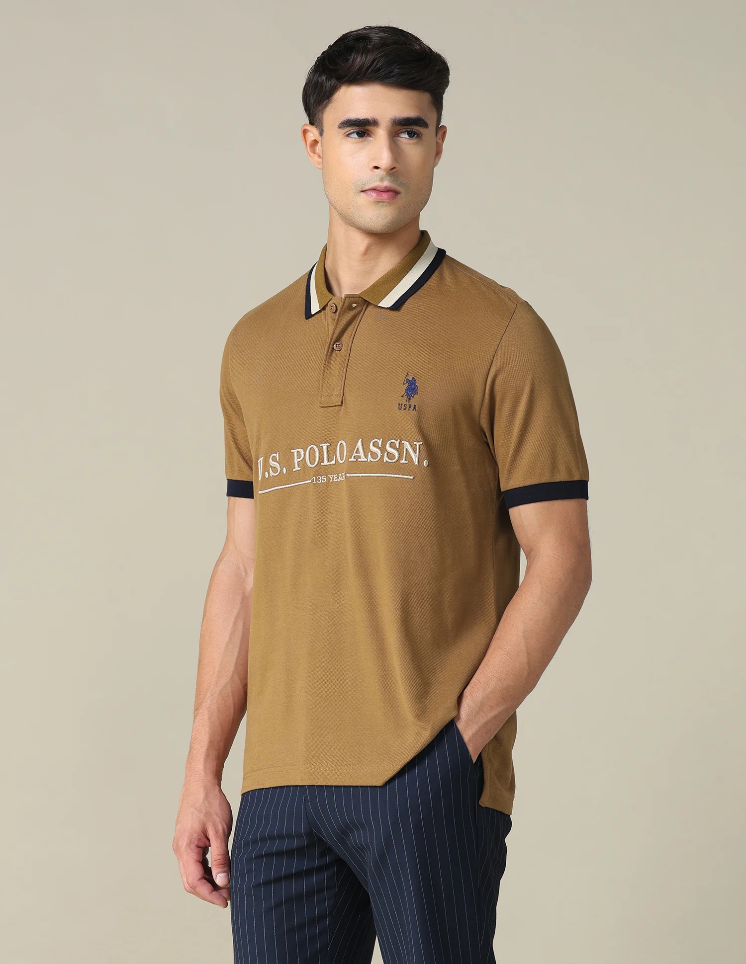 Brand Embroidered Regular Fit Polo Shirt - Image 4