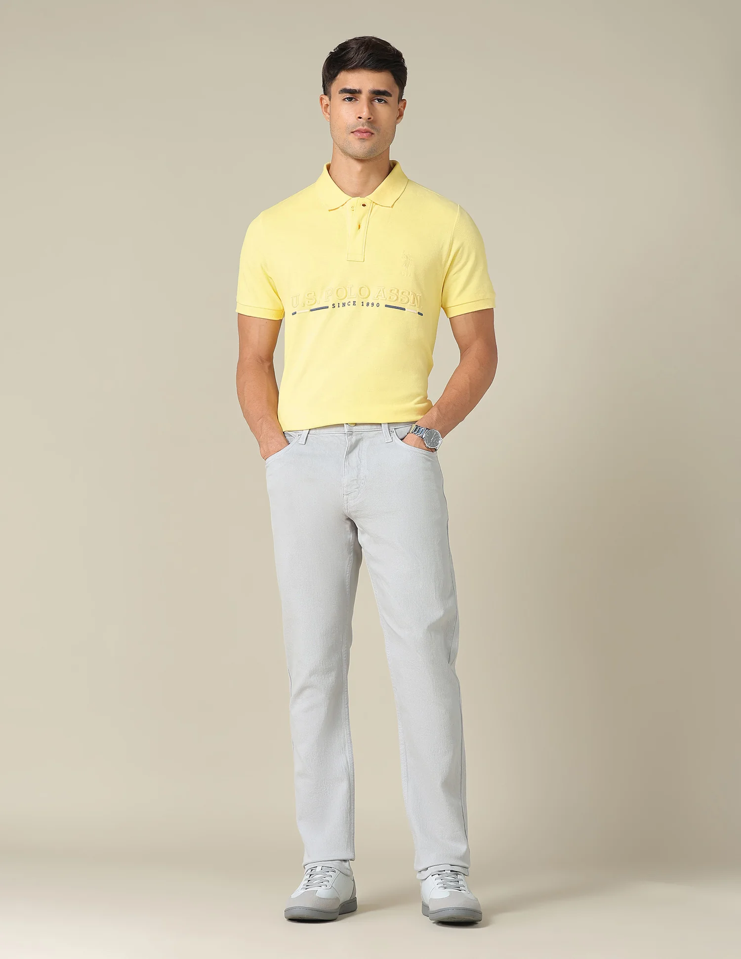 Brand Embroidered Regular Fit Polo Shirt - Image 3