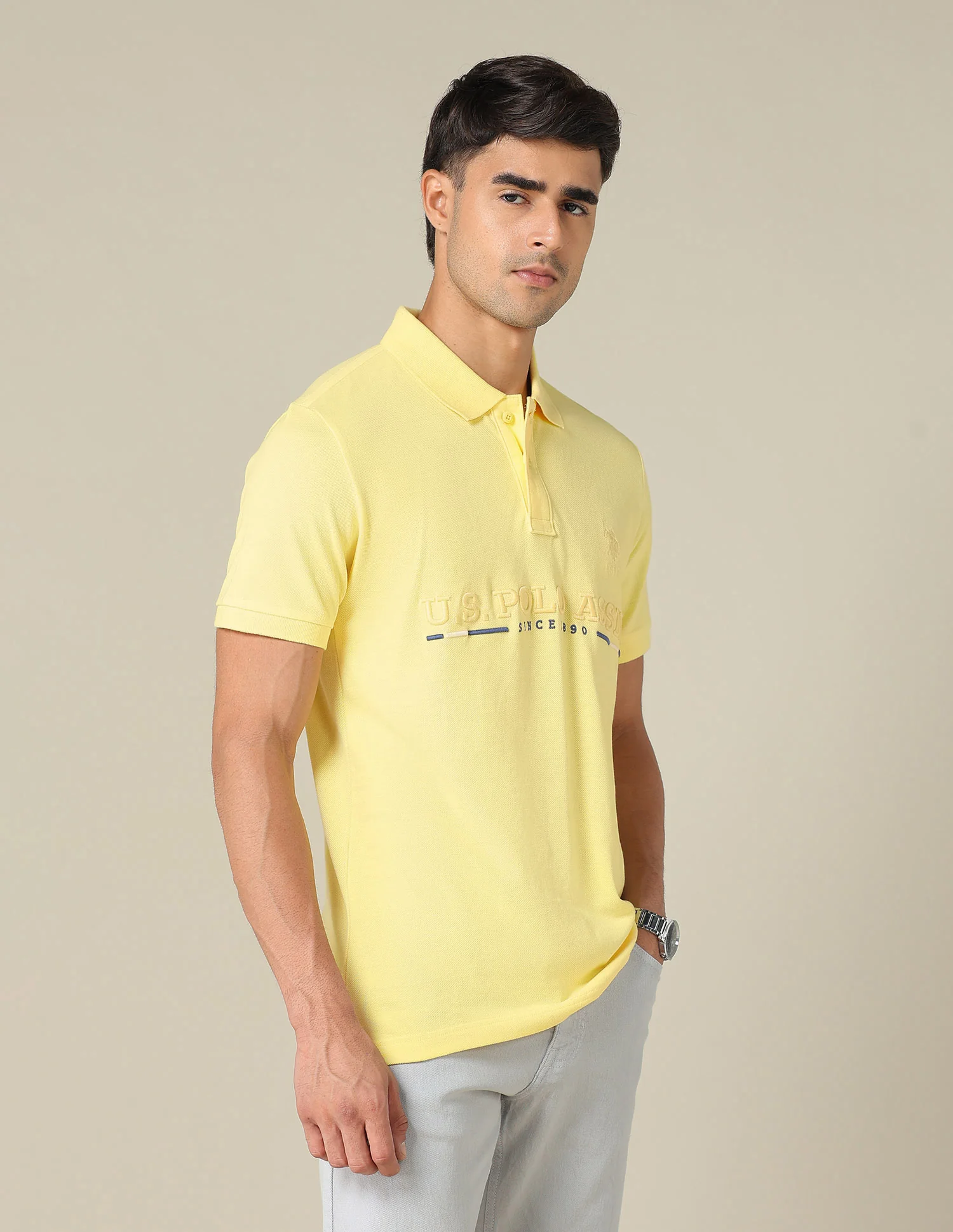 Brand Embroidered Regular Fit Polo Shirt - Image 4