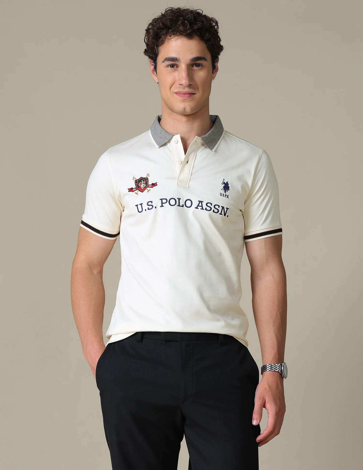 Brand Embroidered Regular Fit Polo Shirt