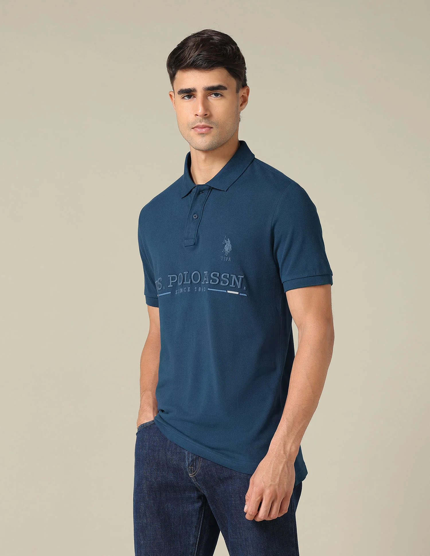 Brand Embroidered Regular Fit Polo Shirt - Image 4
