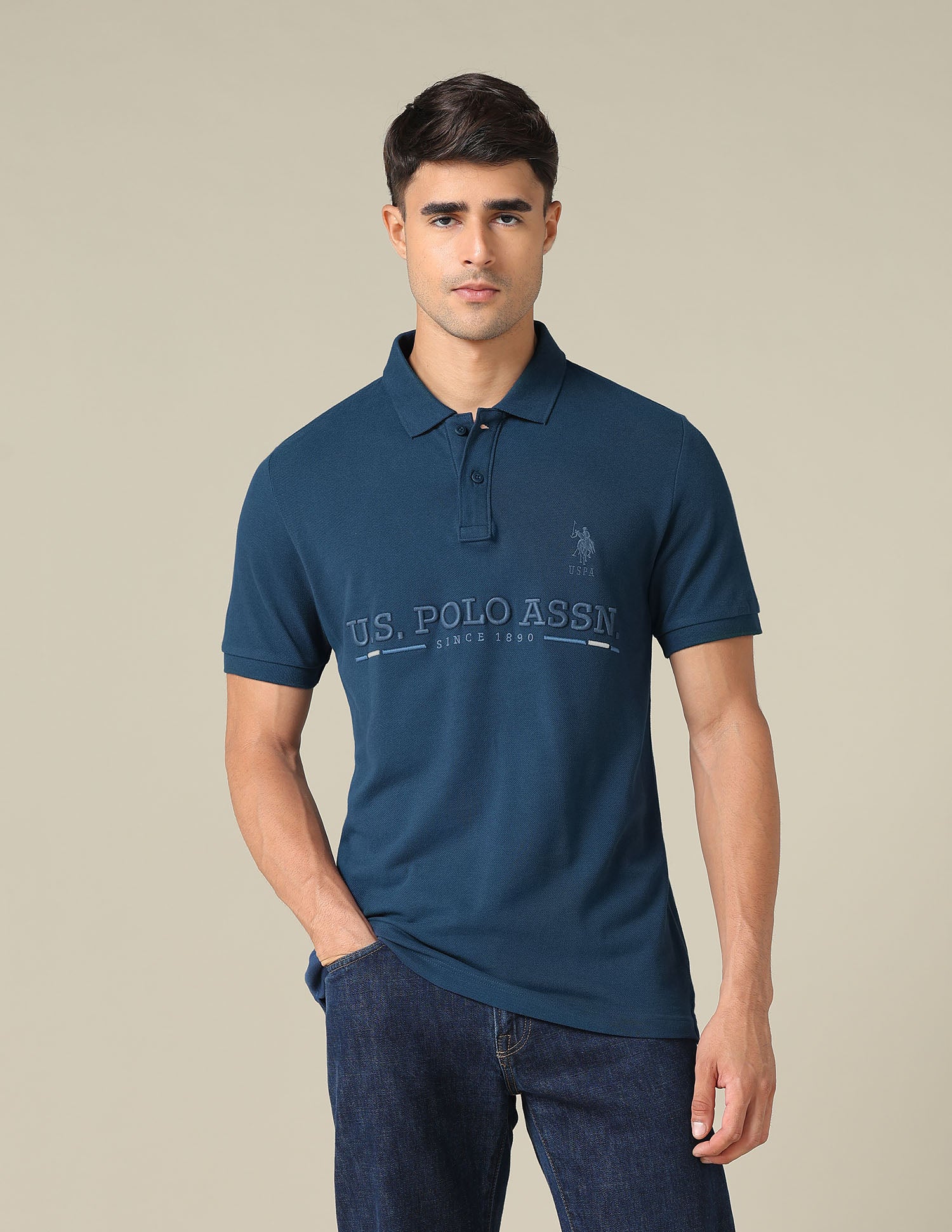 Brand Embroidered Regular Fit Polo Shirt - Image 6