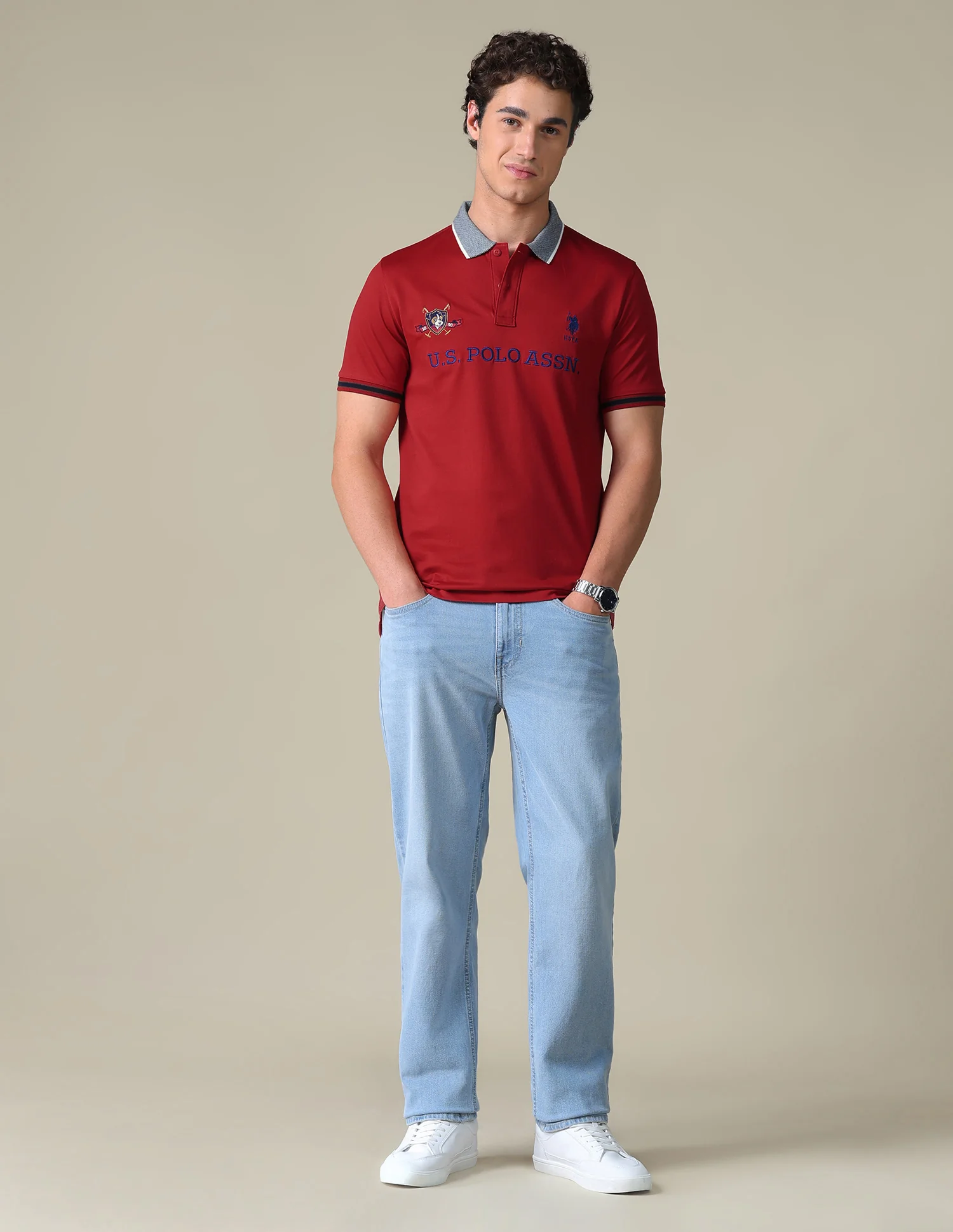 Brand Embroidered Regular Fit Polo Shirt - Image 3