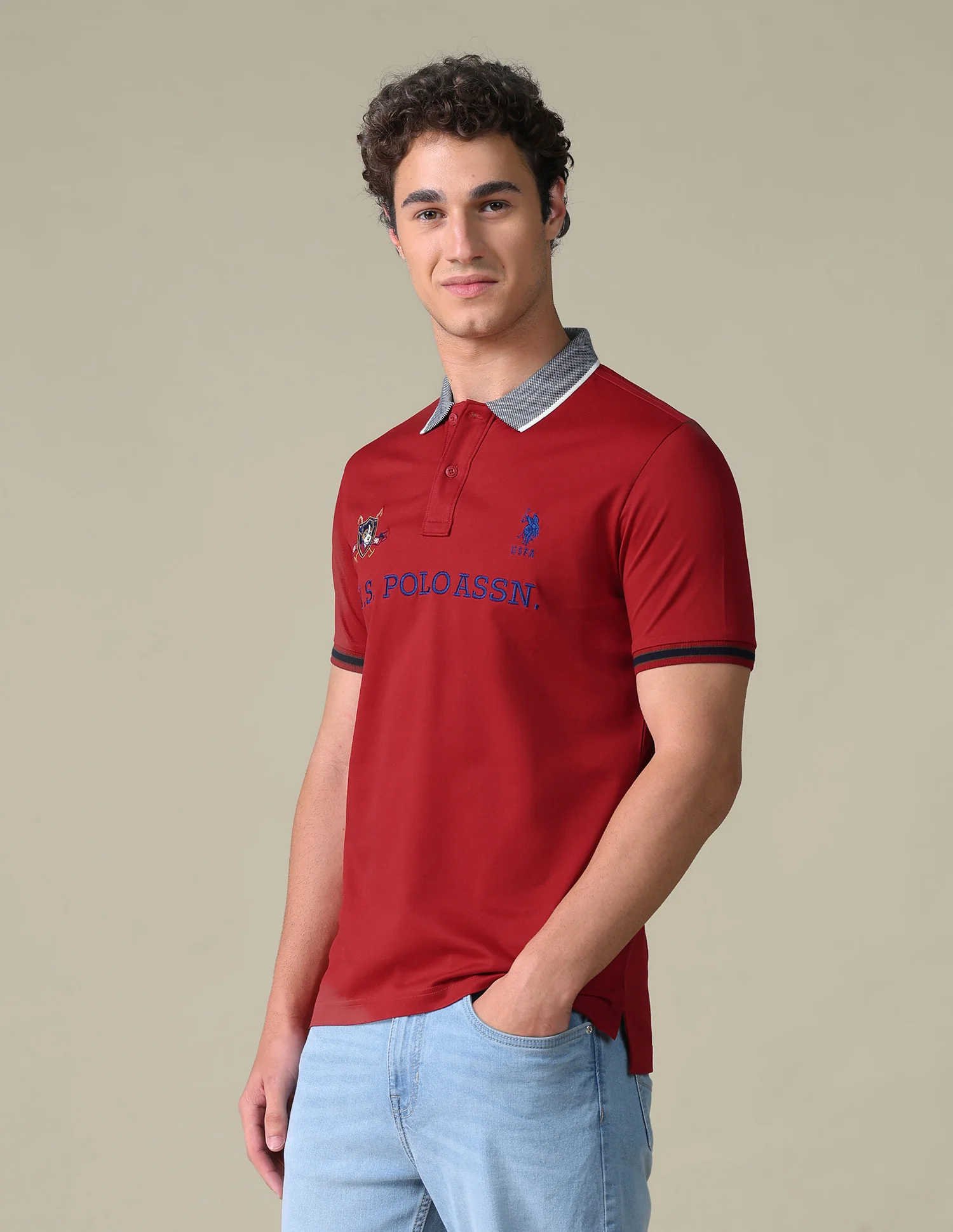 Brand Embroidered Regular Fit Polo Shirt - Image 4