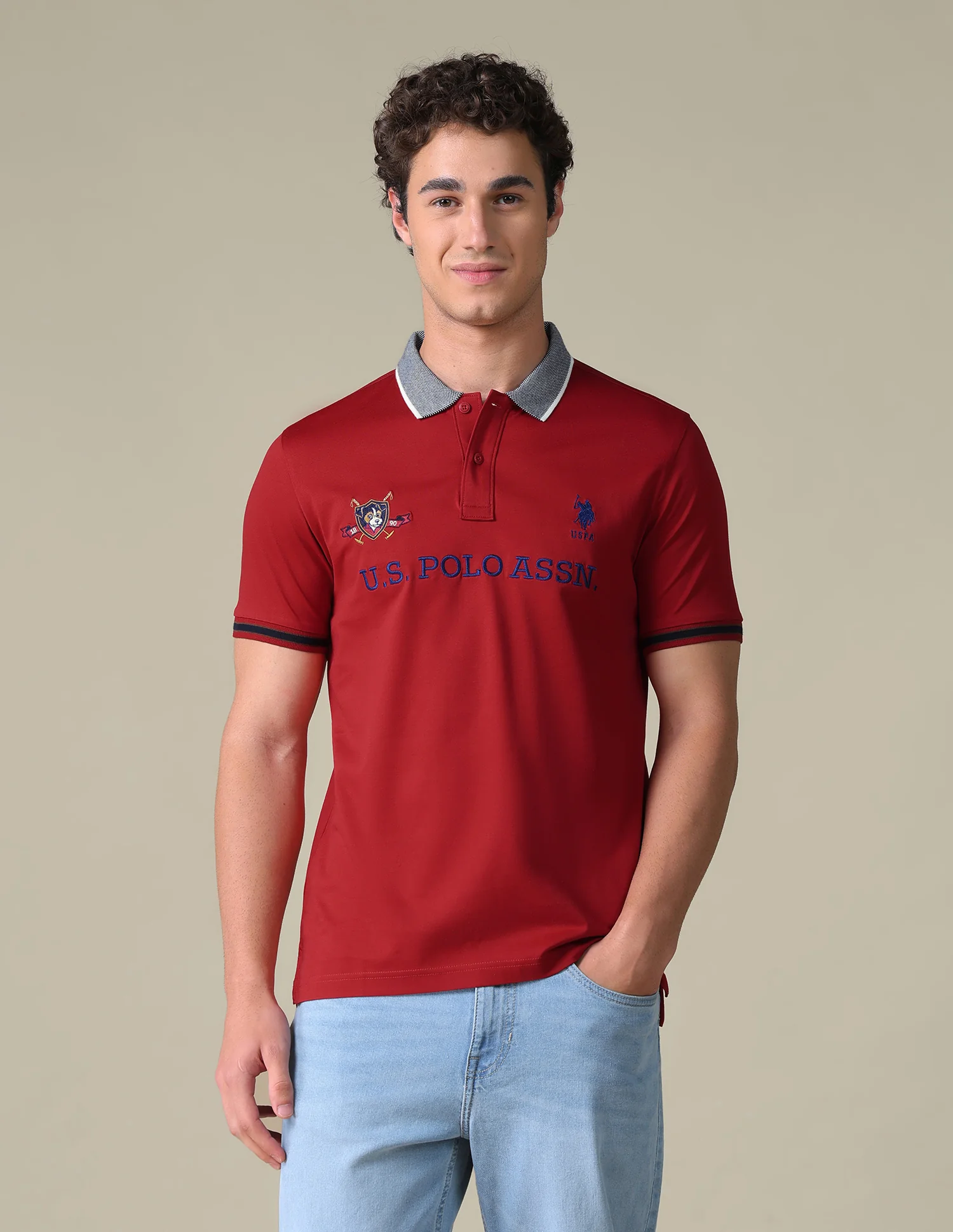 Brand Embroidered Regular Fit Polo Shirt - Image 6