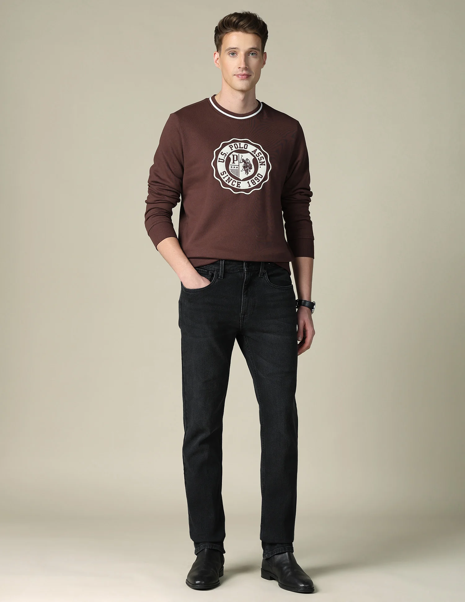 Brand Embroidered Regular Fit Sweatshirt - Image 3