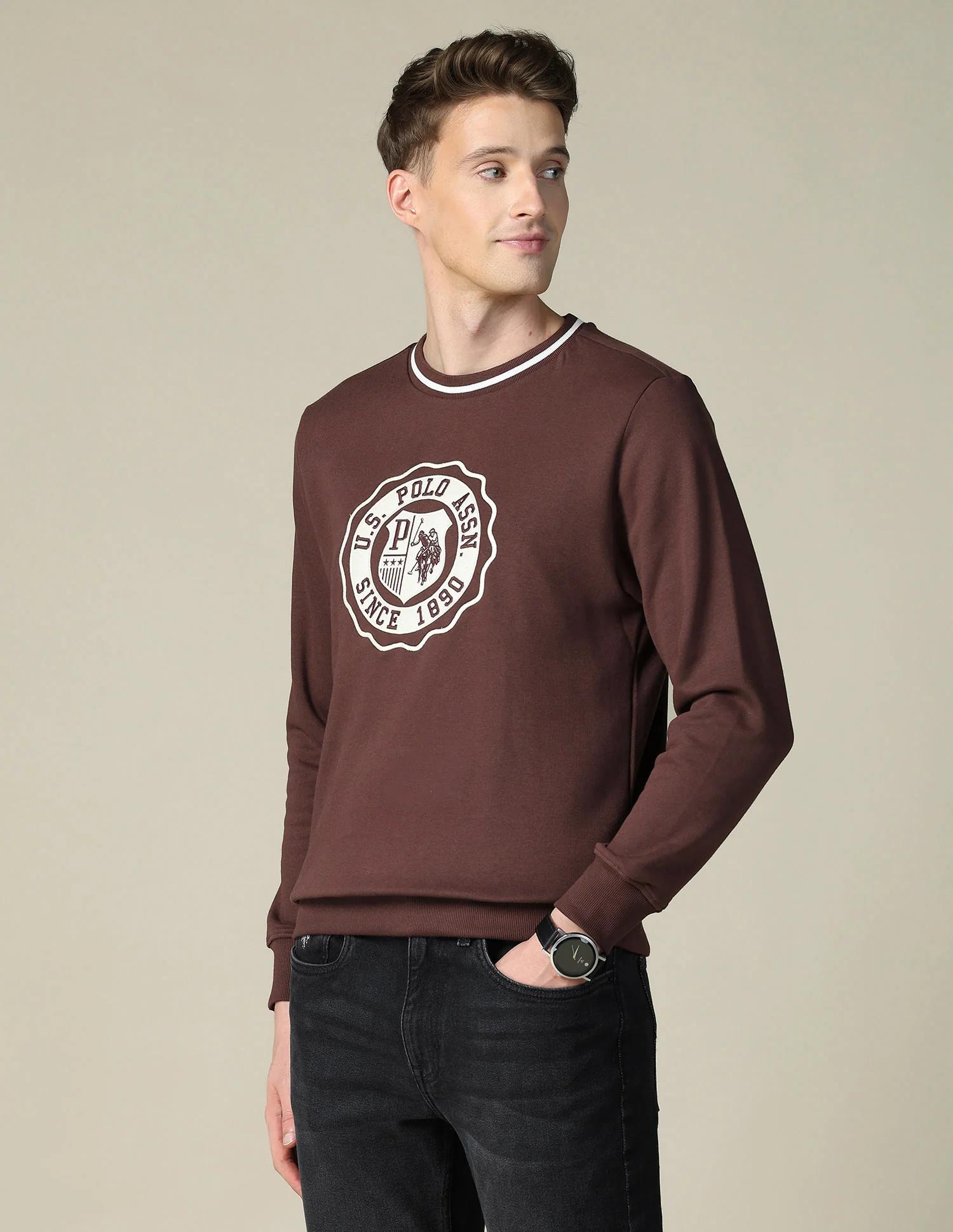 Brand Embroidered Regular Fit Sweatshirt - Image 4