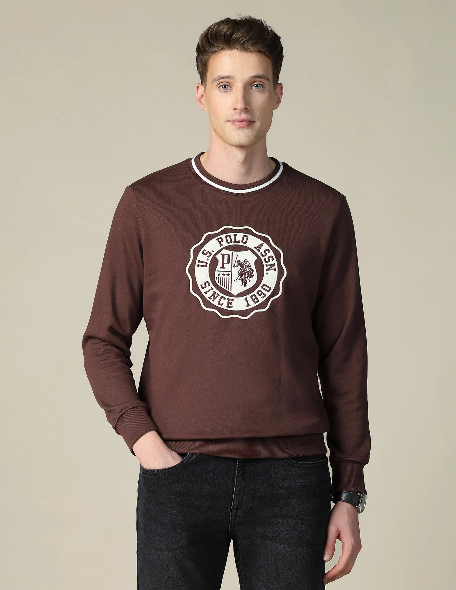 Brand Embroidered Regular Fit Sweatshirt - Image 6