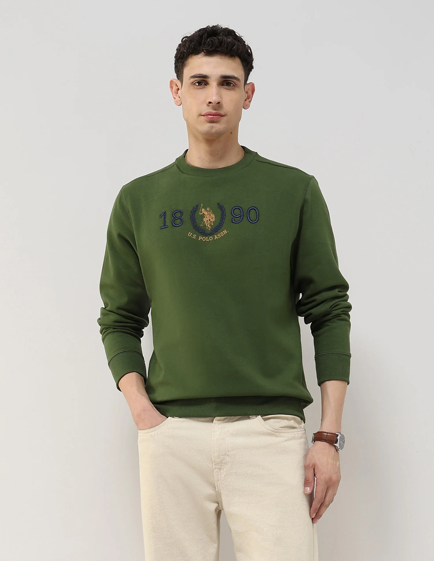 Brand Embroidered Regular Fit Sweatshirt