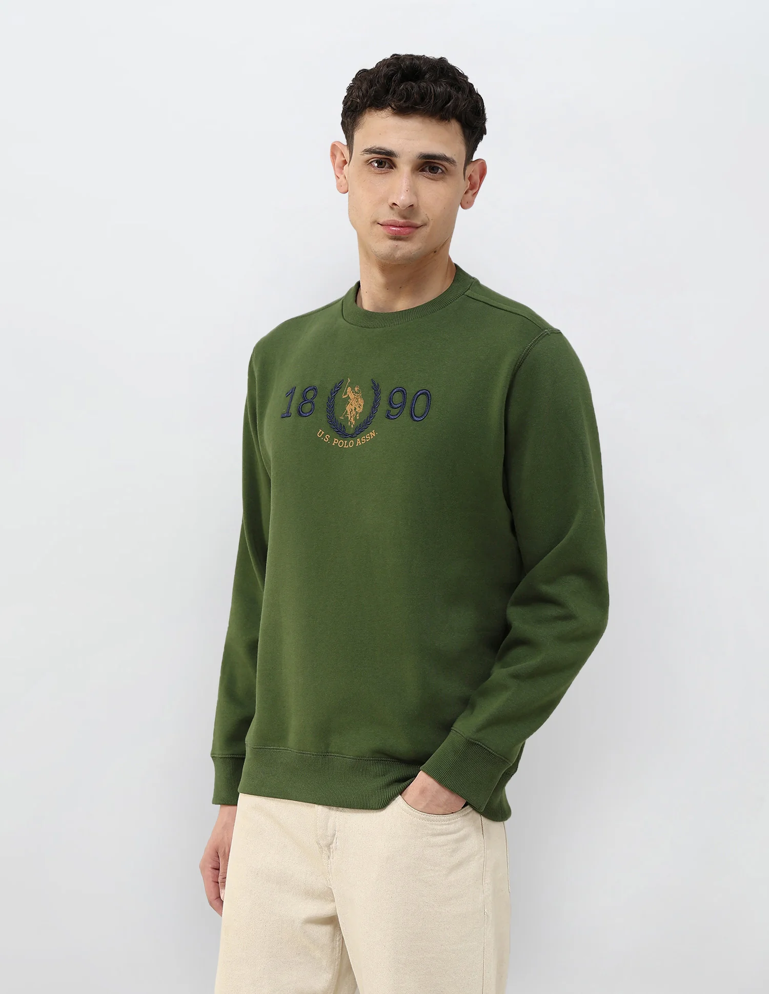 Brand Embroidered Regular Fit Sweatshirt - Image 4