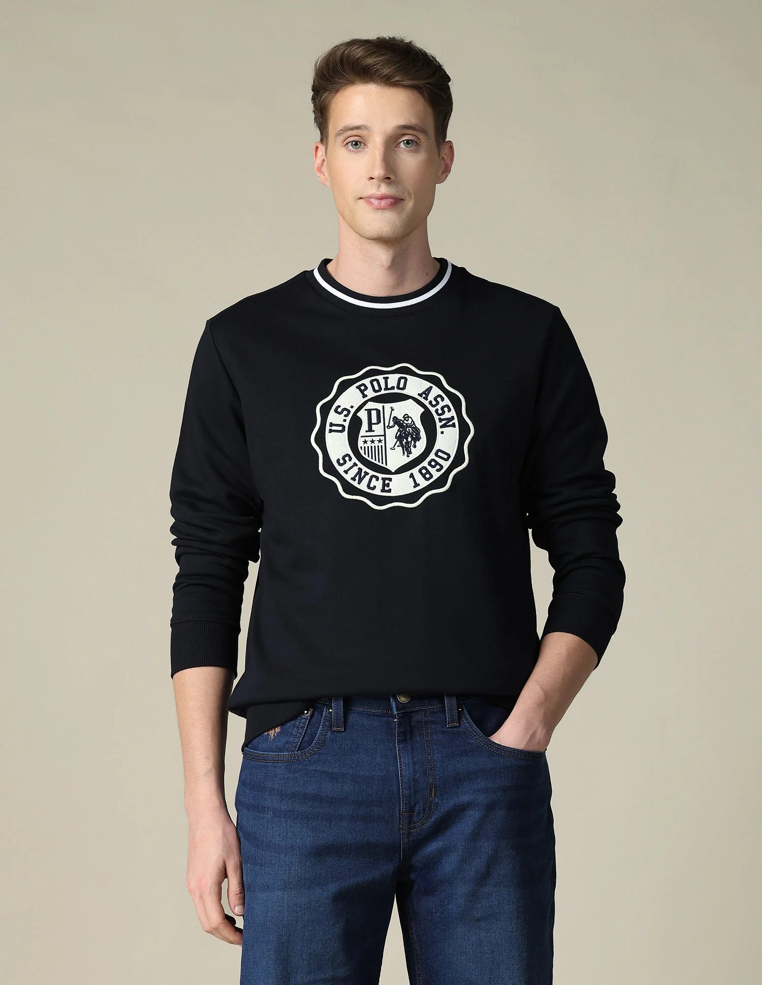 Brand Embroidered Regular Fit Sweatshirt - Image 8
