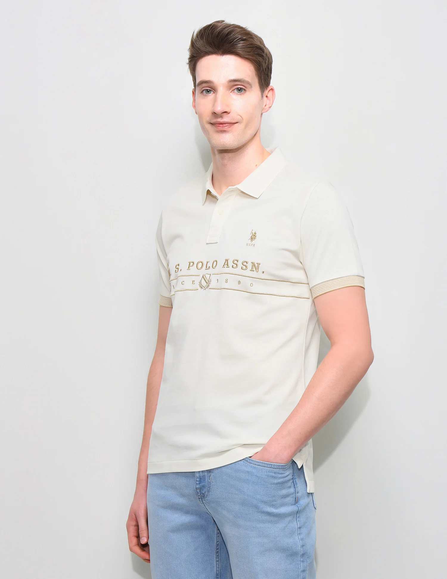 Brand Embroidered Slim Fit Polo Shirt - Image 4