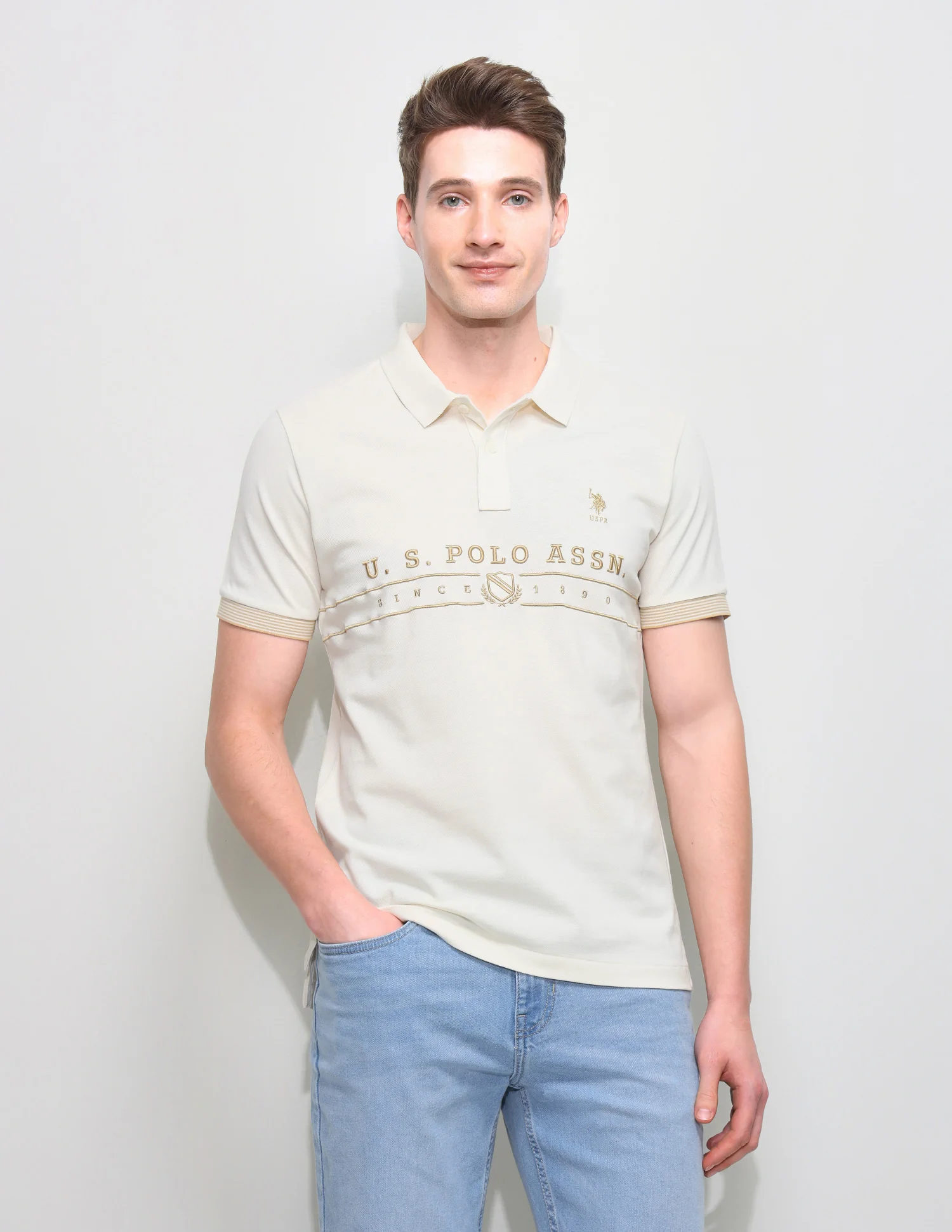 Brand Embroidered Slim Fit Polo Shirt - Image 6