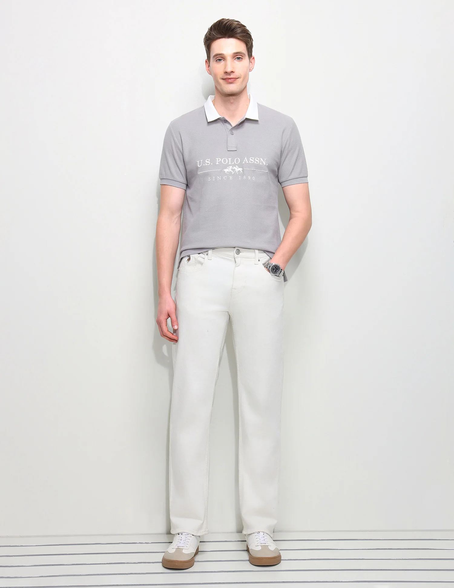 Brand Embroidered Slim Fit Polo Shirt - Image 3