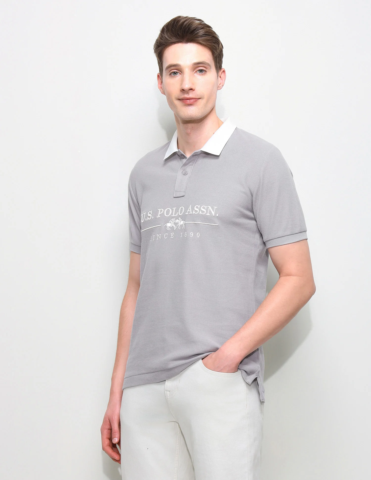 Brand Embroidered Slim Fit Polo Shirt - Image 4