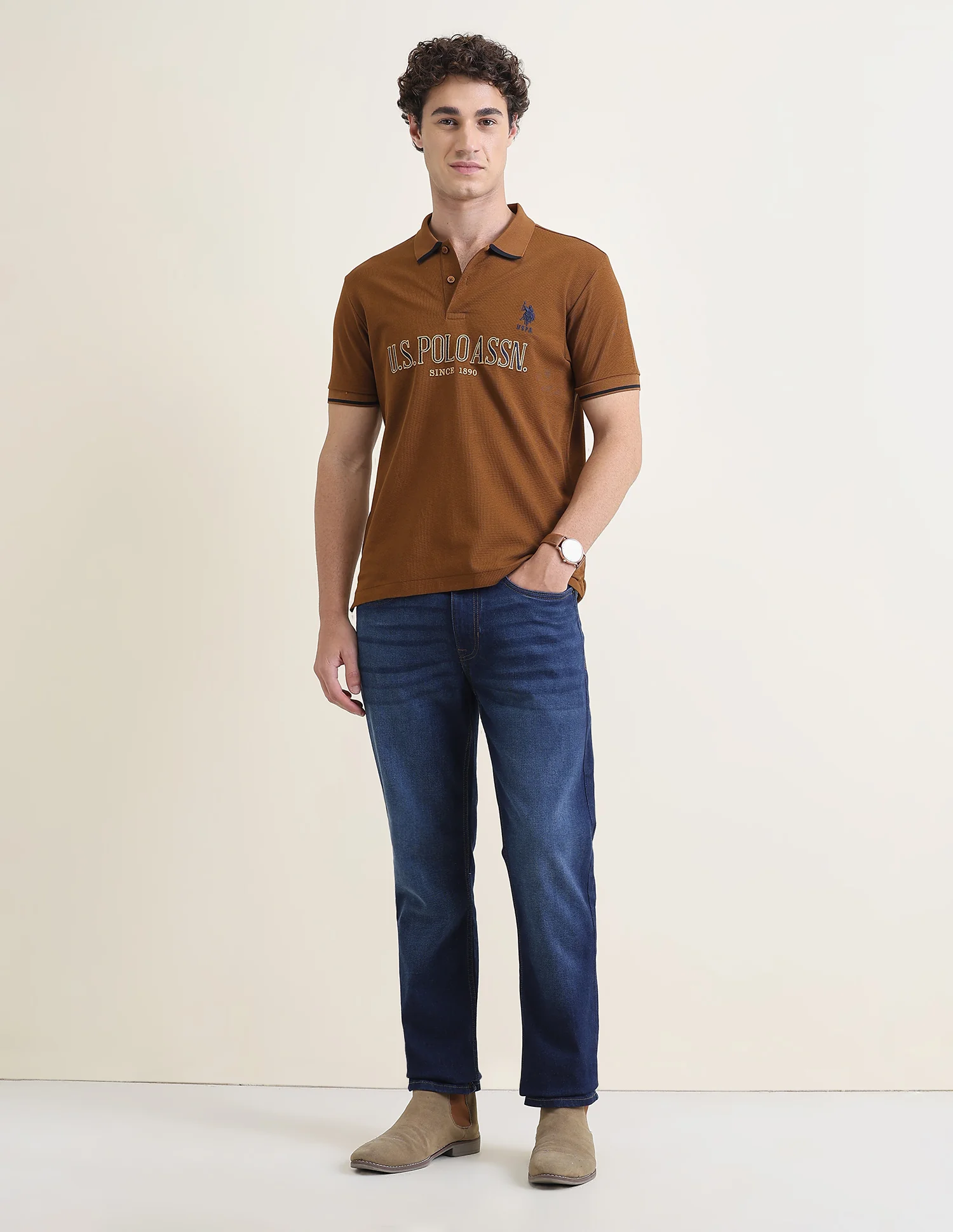 Brand Embroidered Slim Fit Polo Shirt - Image 3