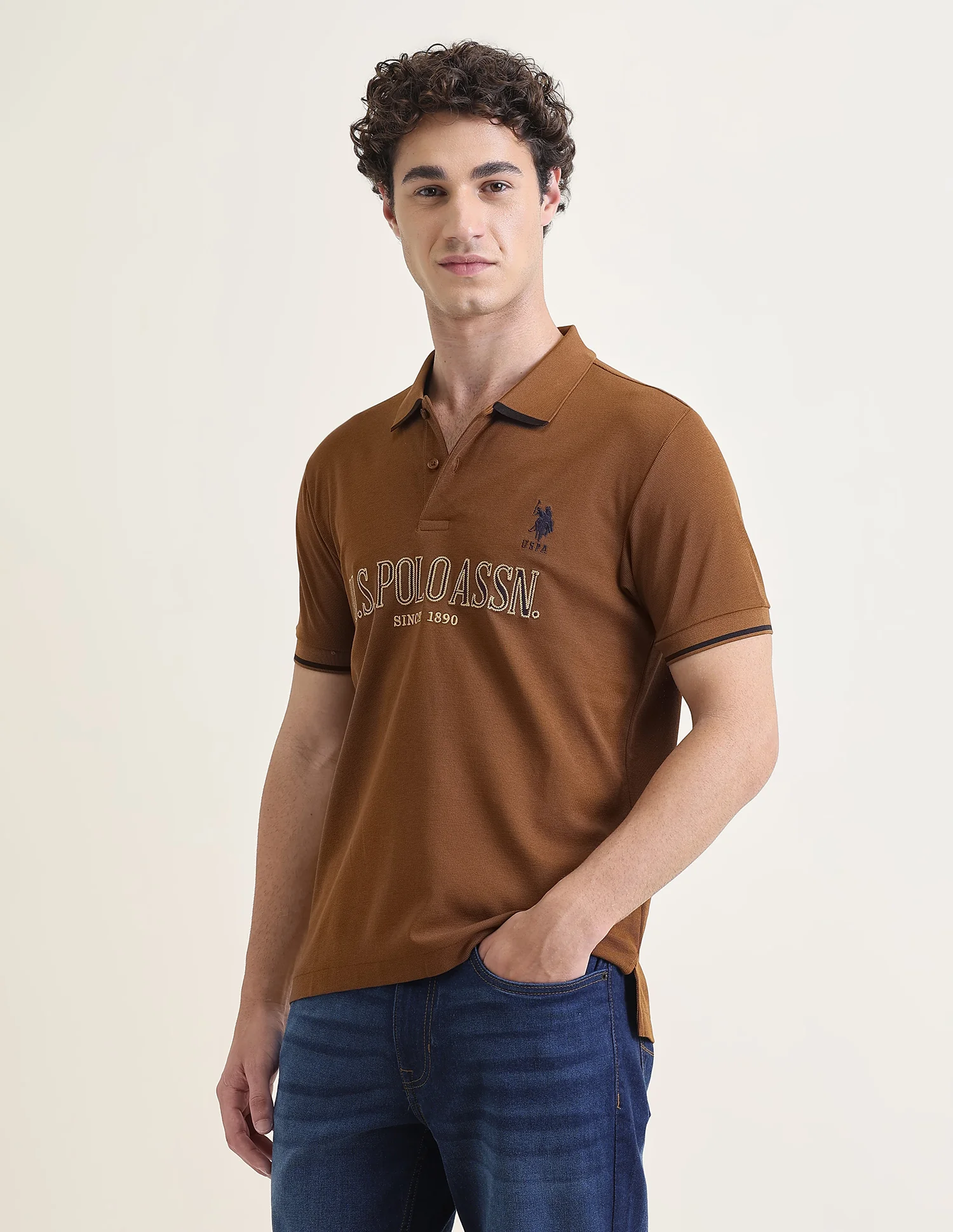 Brand Embroidered Slim Fit Polo Shirt - Image 4