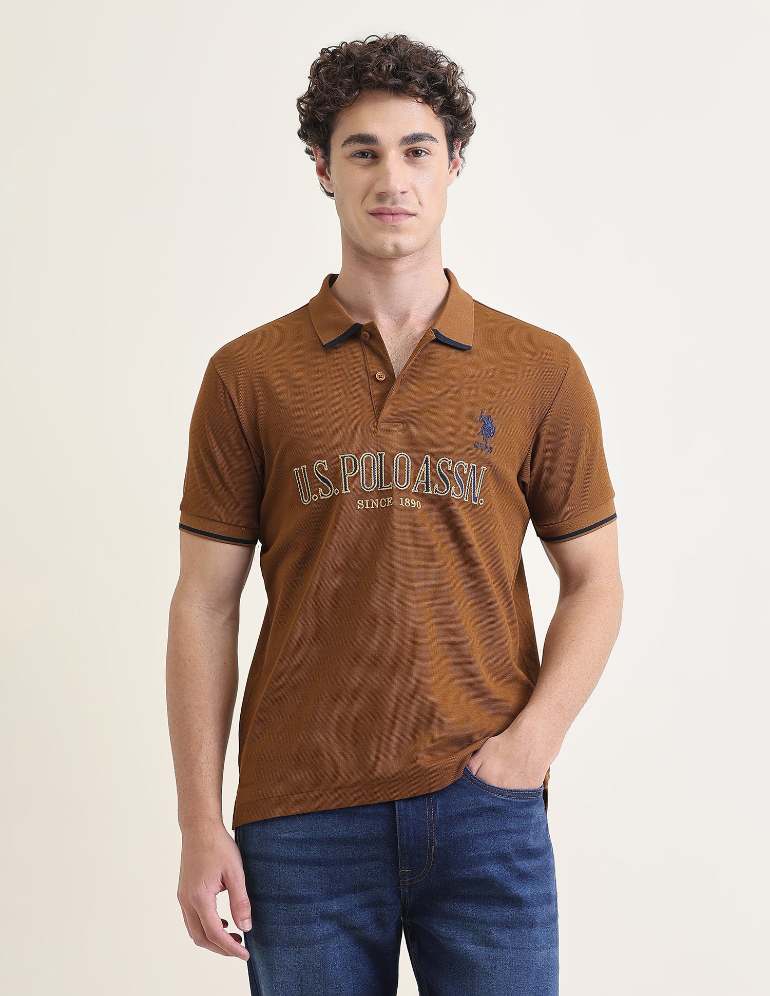 Brand Embroidered Slim Fit Polo Shirt - Image 6