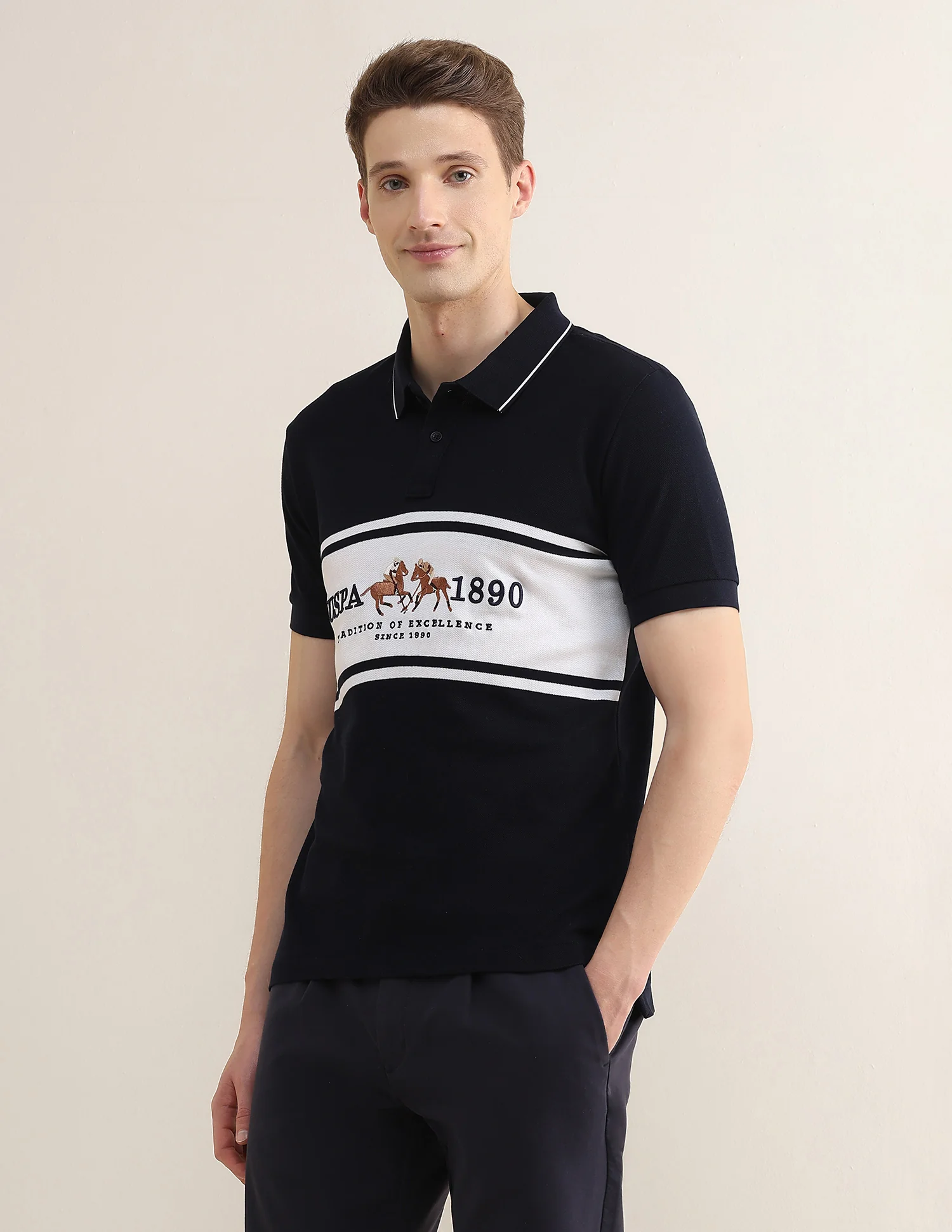 Brand Embroidered Slim Fit Polo Shirt - Image 4