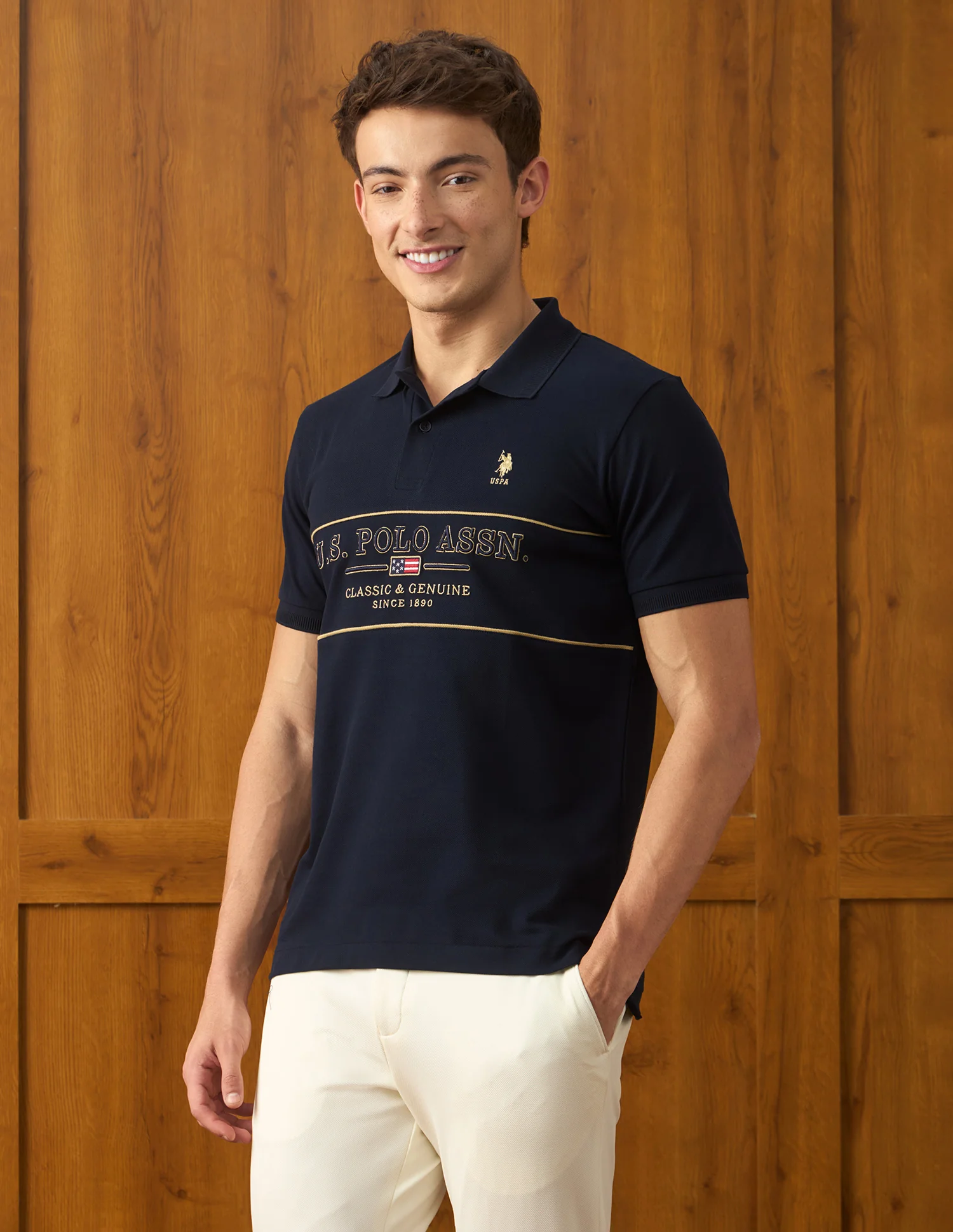 Brand Embroidered Slim Fit Polo Shirt - Image 4