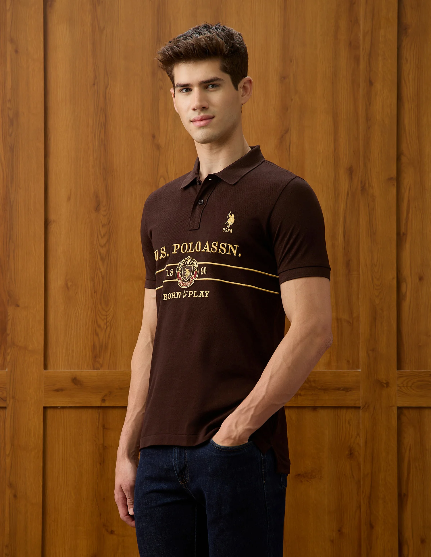 Brand Embroidered Slim Fit Polo Shirt - Image 4
