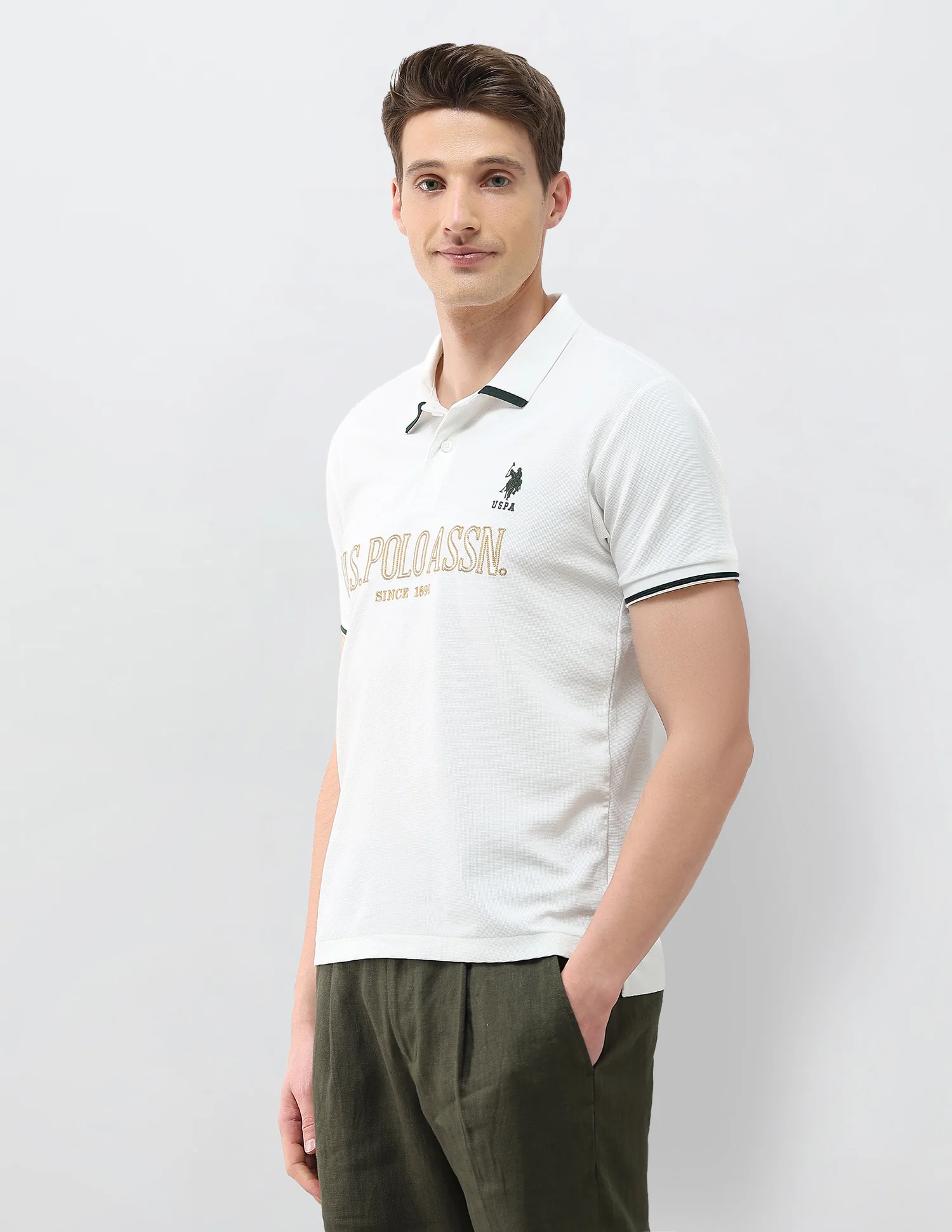Brand Embroidered Slim Fit Polo Shirt - Image 4