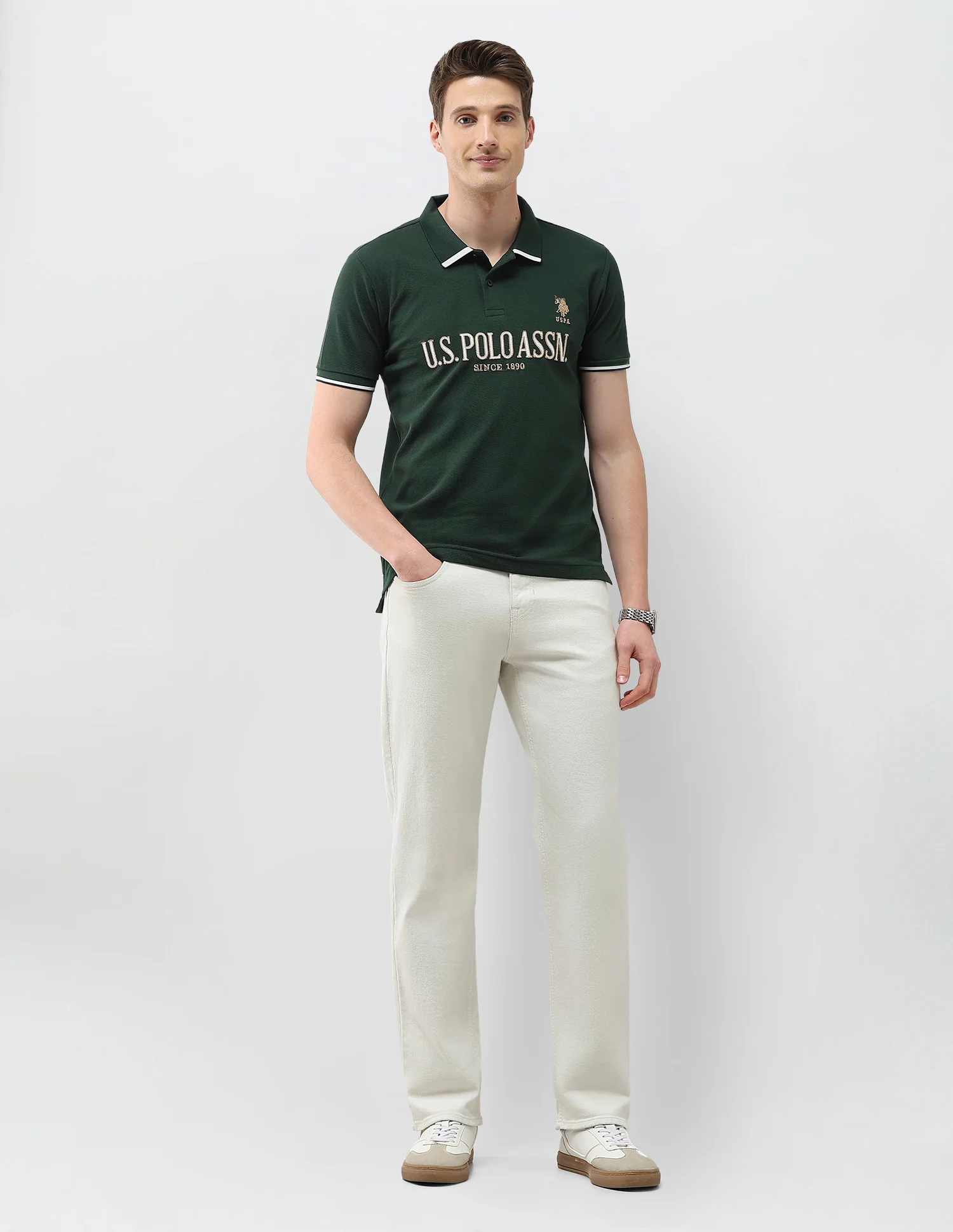 Brand Embroidered Slim Fit Polo Shirt - Image 3