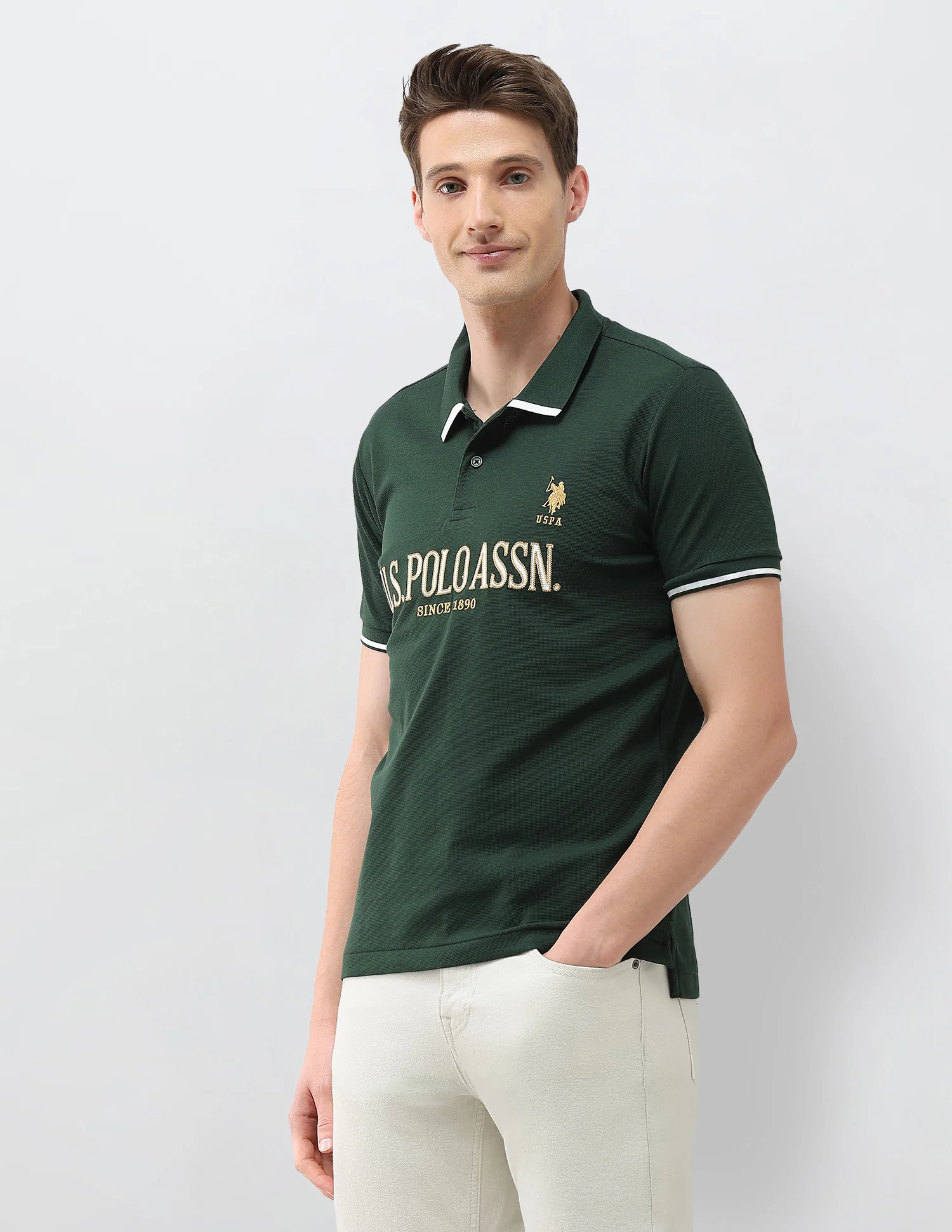 Brand Embroidered Slim Fit Polo Shirt - Image 4