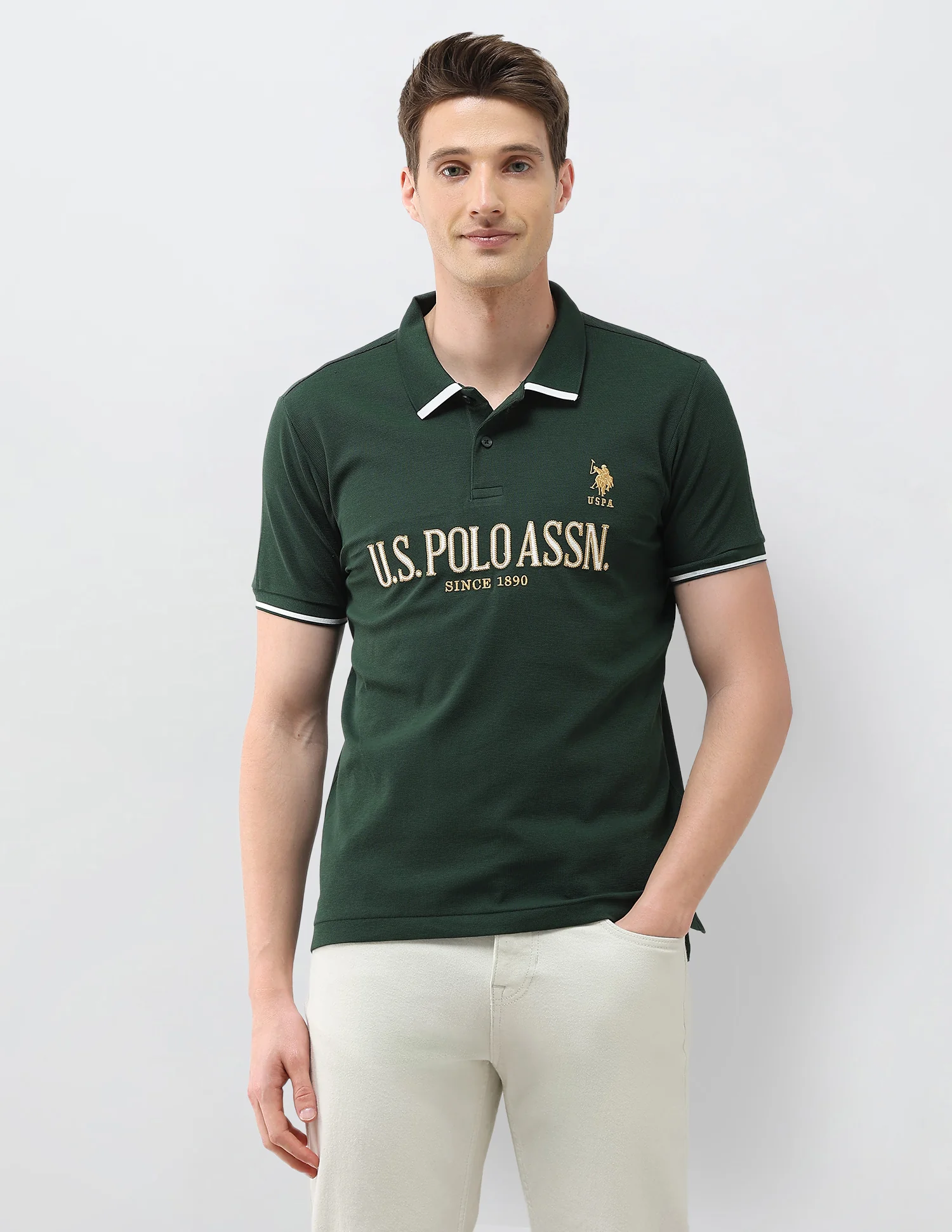 Brand Embroidered Slim Fit Polo Shirt - Image 6
