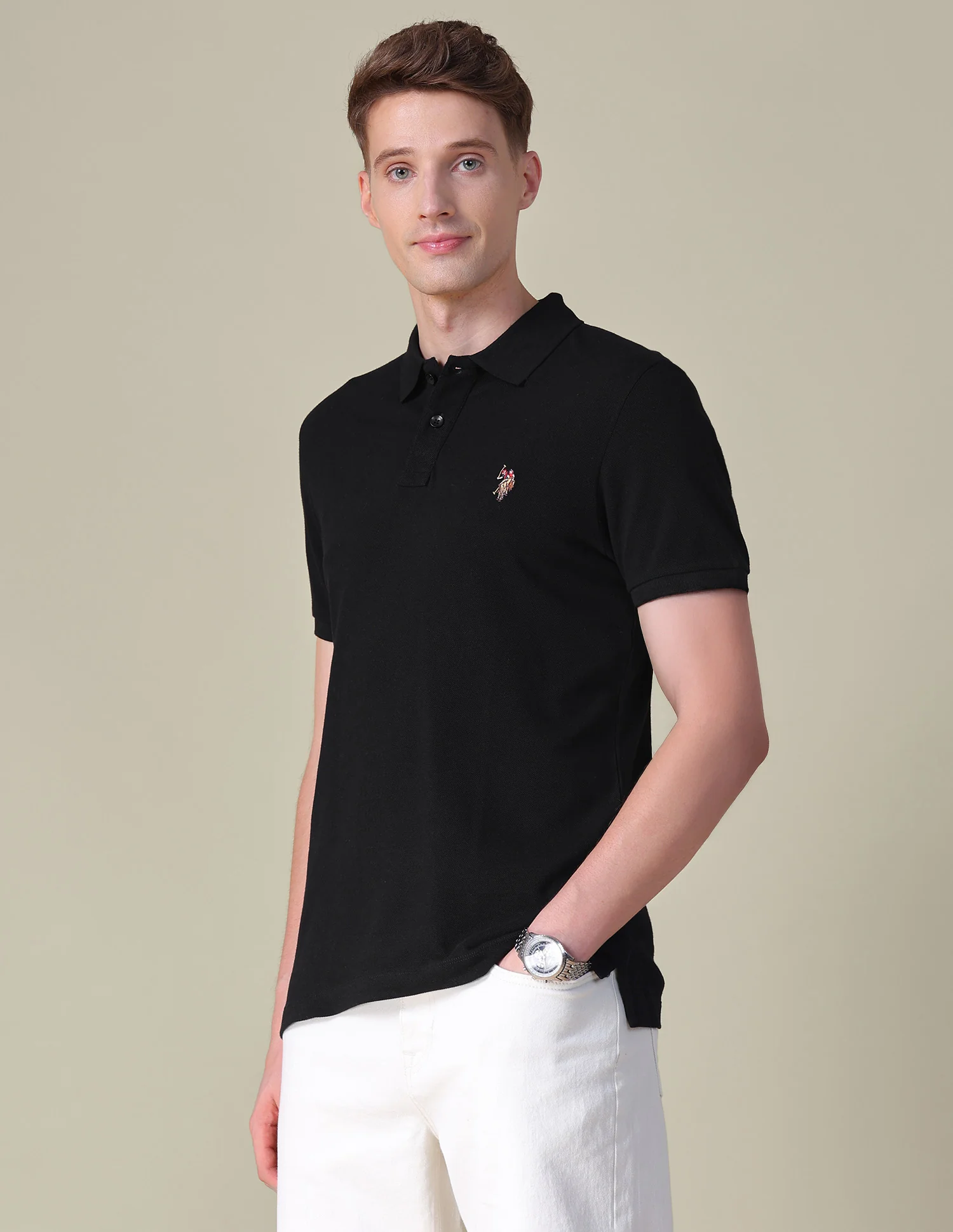 Brand Embroidered Slim Fit Polo Shirt - Image 4