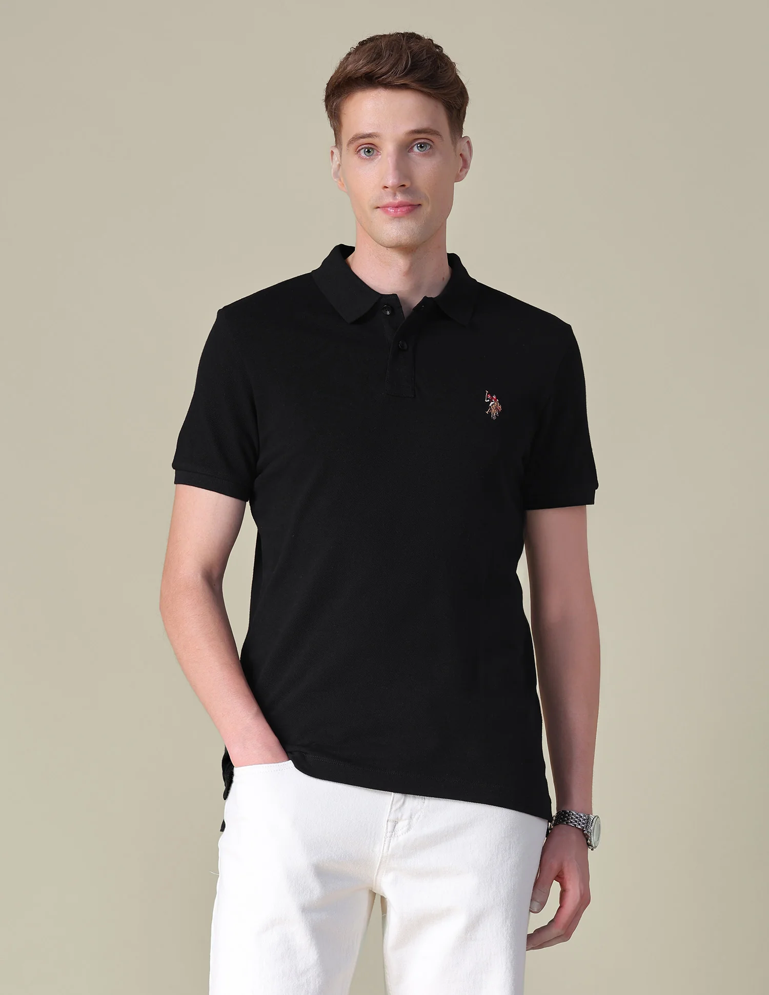 Brand Embroidered Slim Fit Polo Shirt - Image 6