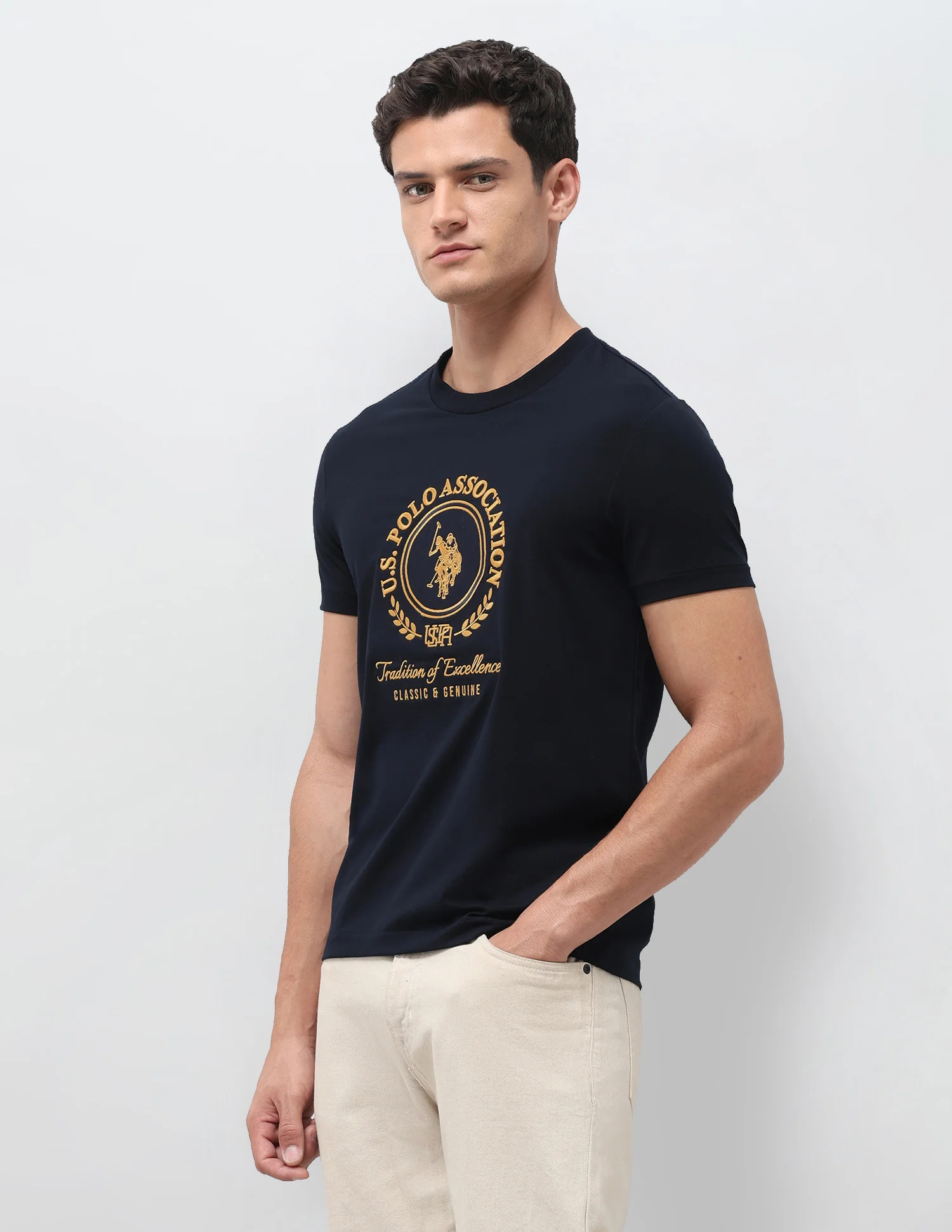 Brand Embroidered Slim Fit T-Shirt - Image 4
