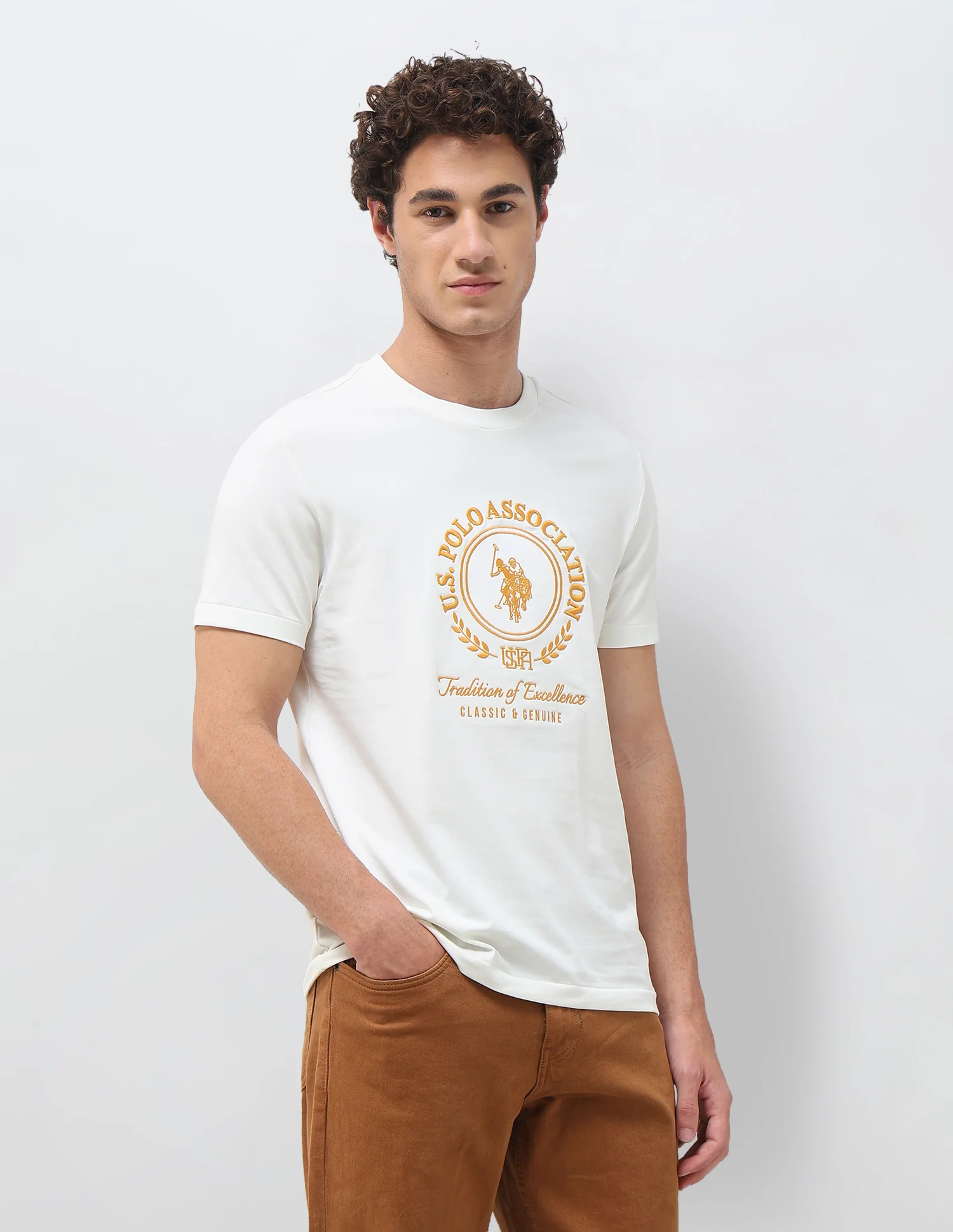 Brand Embroidered Slim Fit T-Shirt - Image 4