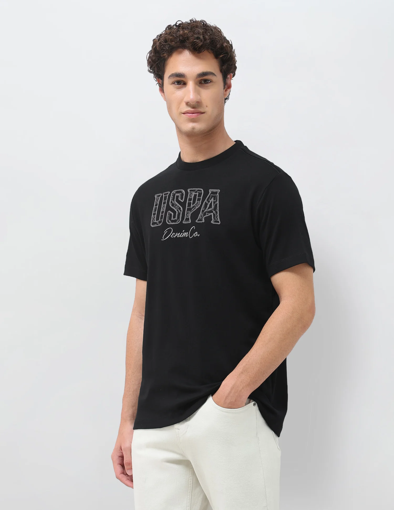 Brand Embroidered Slim Fit T-Shirt - Image 4